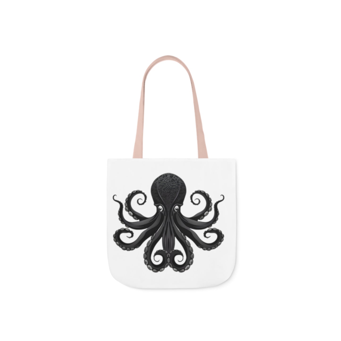 Black Octopus Polyester Canvas Tote Bag (AOP)