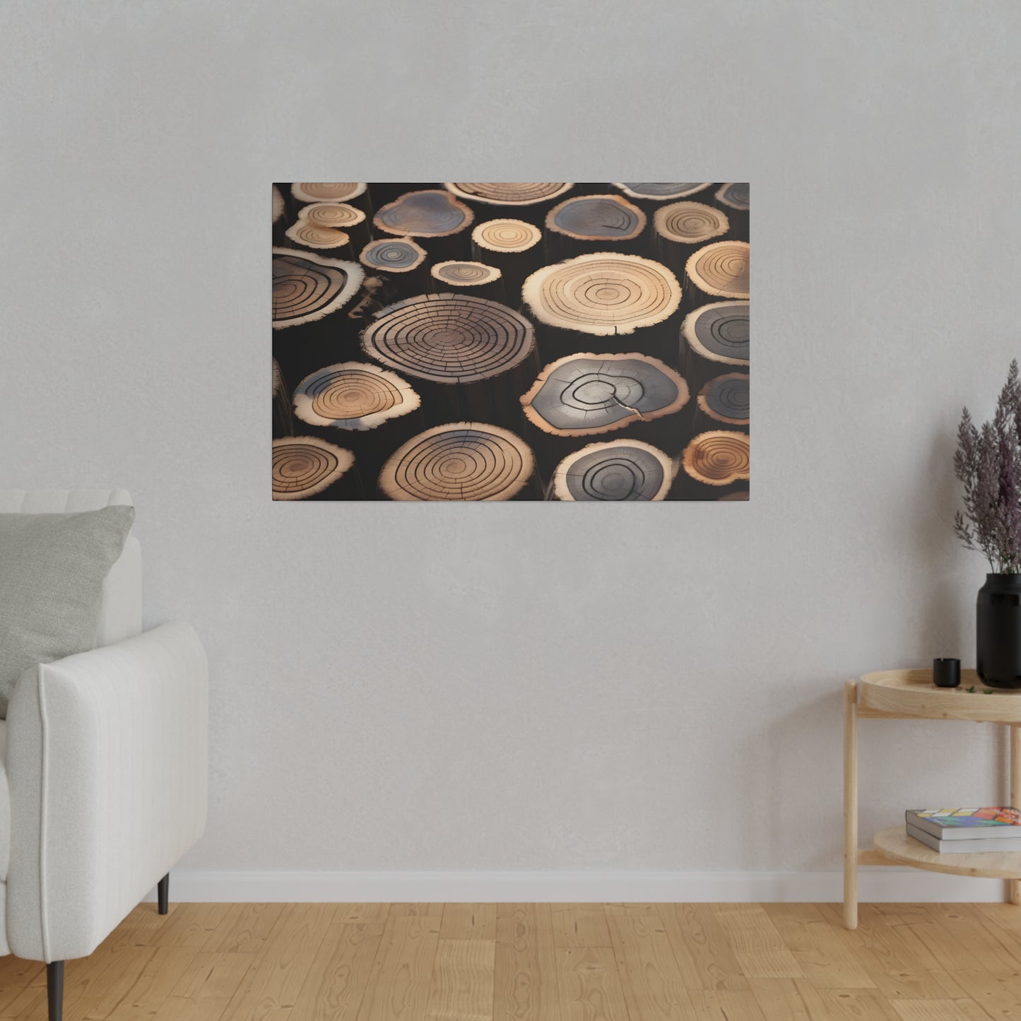Wood Round Matte Canvas, Stretched, 0.75" pn015