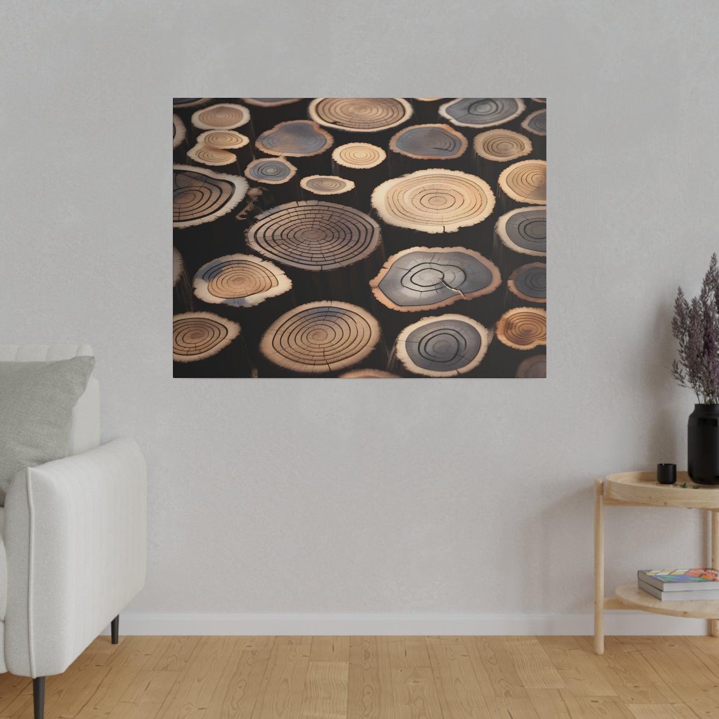 Wood Round Matte Canvas, Stretched, 0.75" pn015