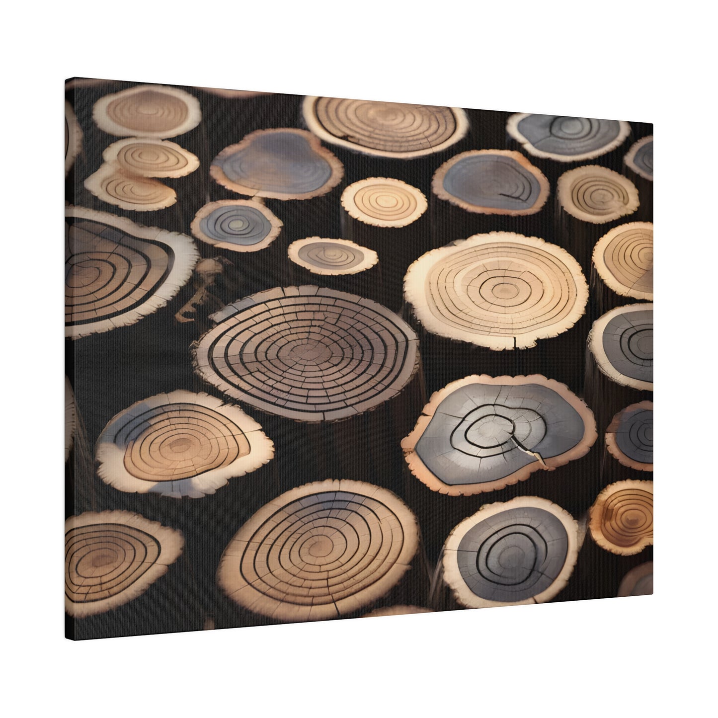 Wood Round Matte Canvas, Stretched, 0.75" pn015
