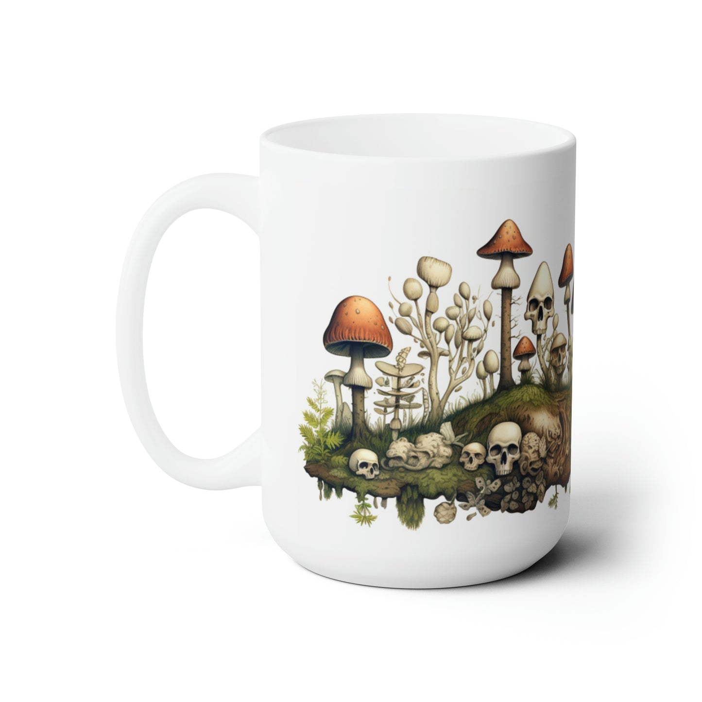 Skulls and Mushrooms Ceramic Mug 15oz