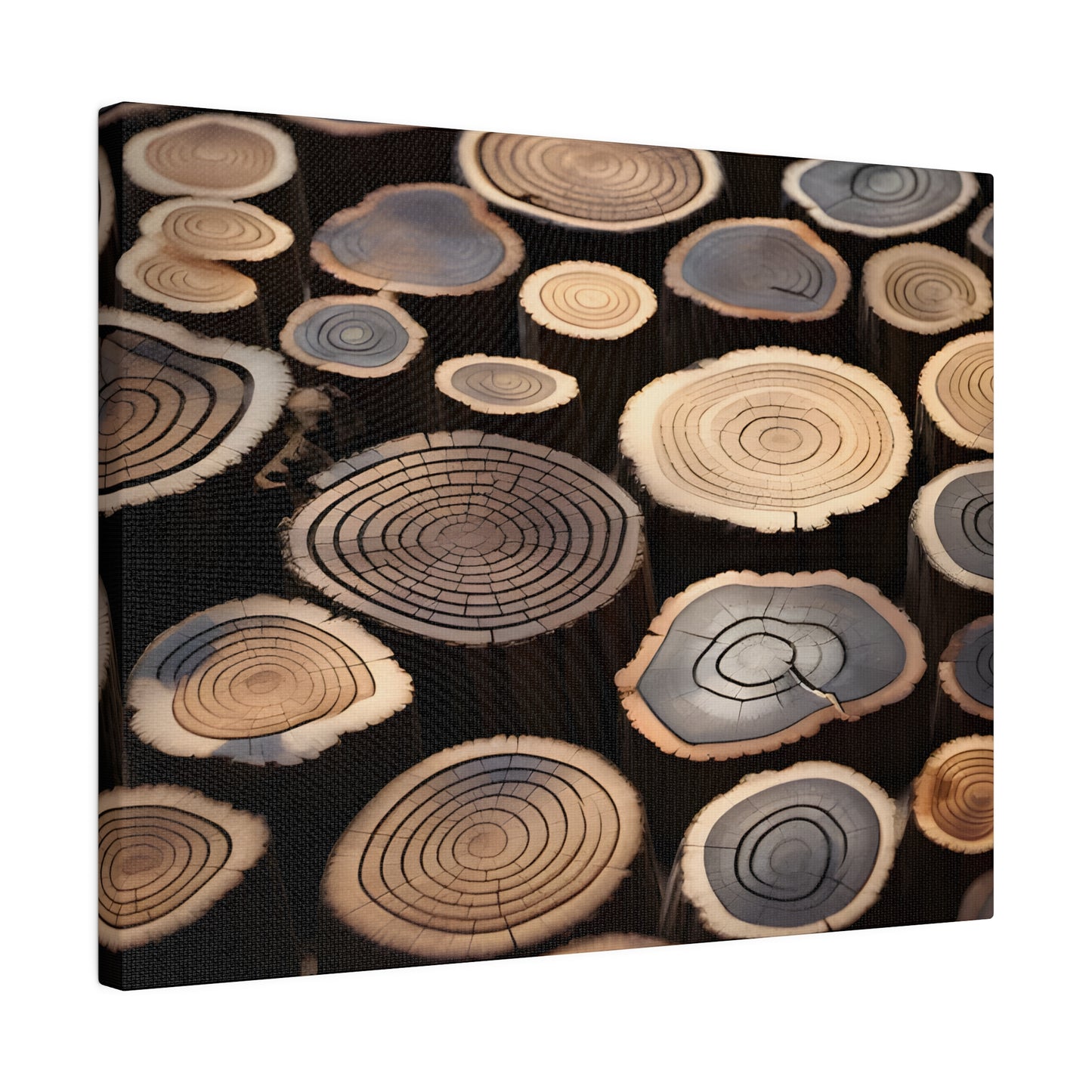Wood Round Matte Canvas, Stretched, 0.75" pn015