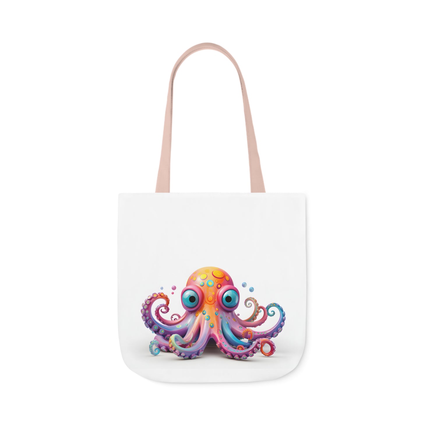 Colorful Octopus Polyester Canvas Tote Bag (AOP)
