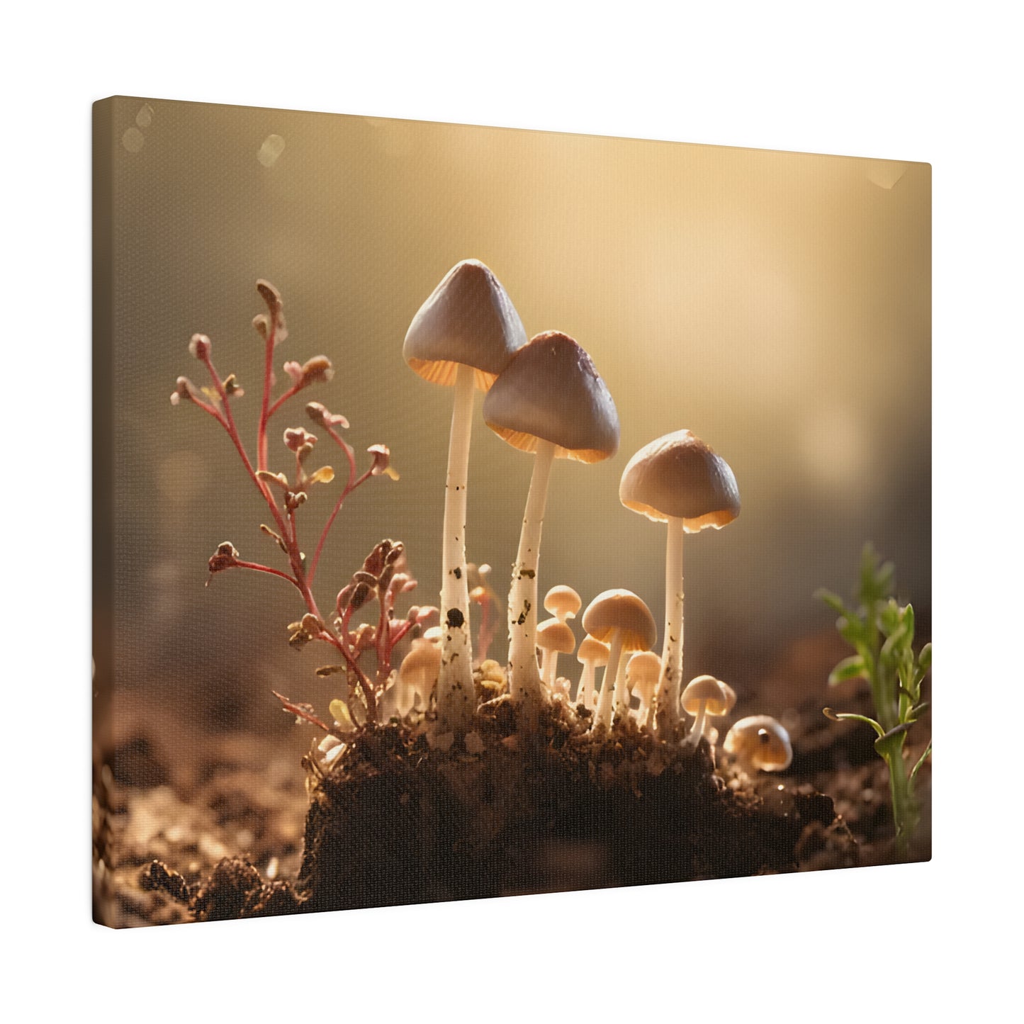Tiny Mushrooms Matte Canvas, Stretched, 0.75" pn025