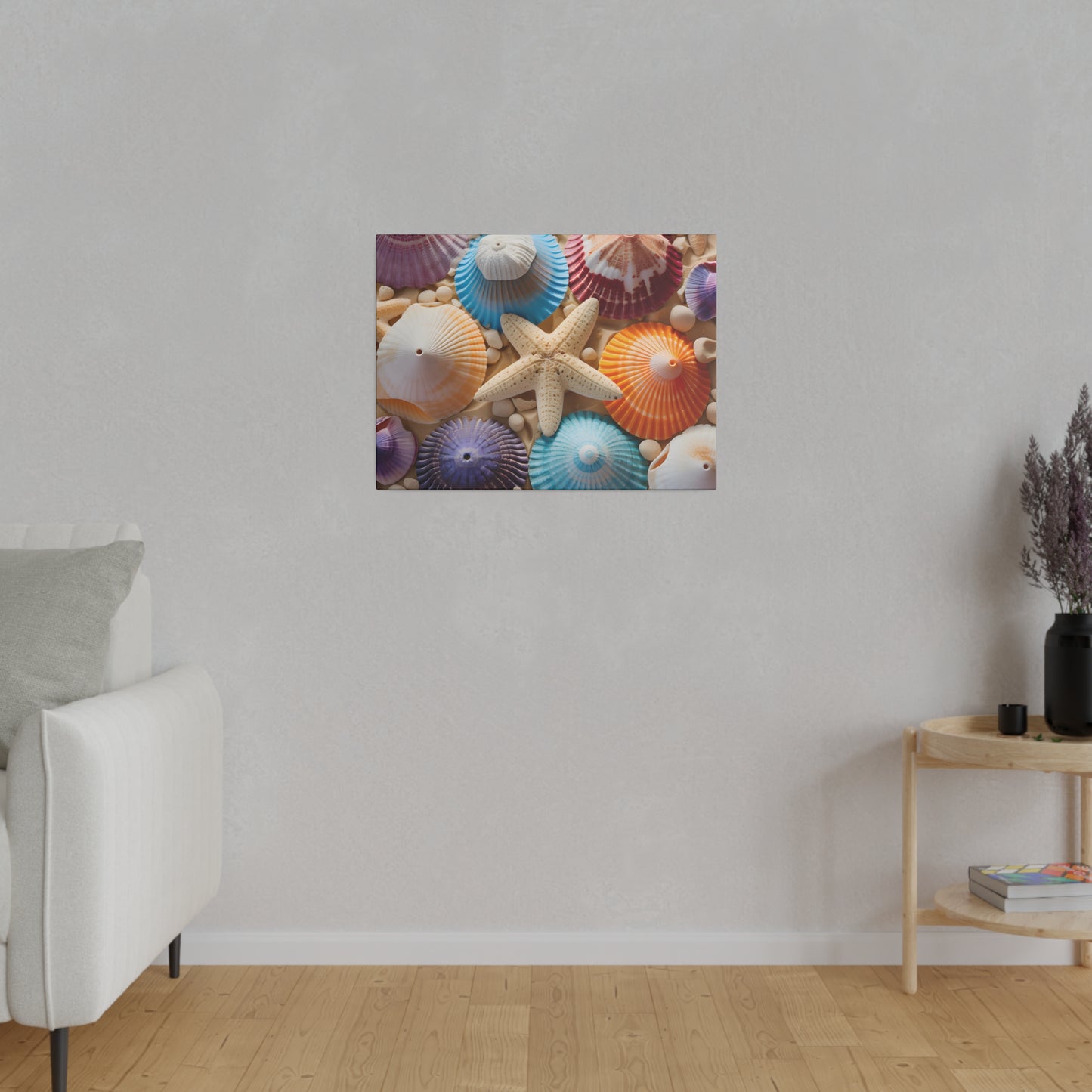 Starfish And Seashells Matte Canvas, Stretched, 0.75" pn004