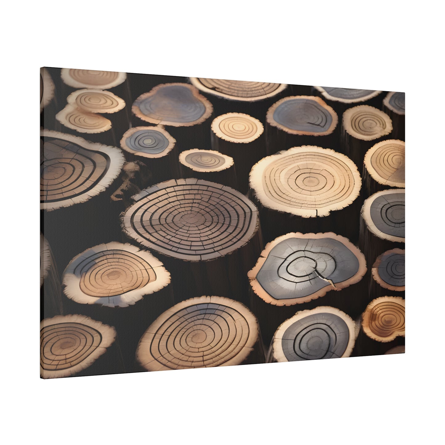 Wood Round Matte Canvas, Stretched, 0.75" pn015