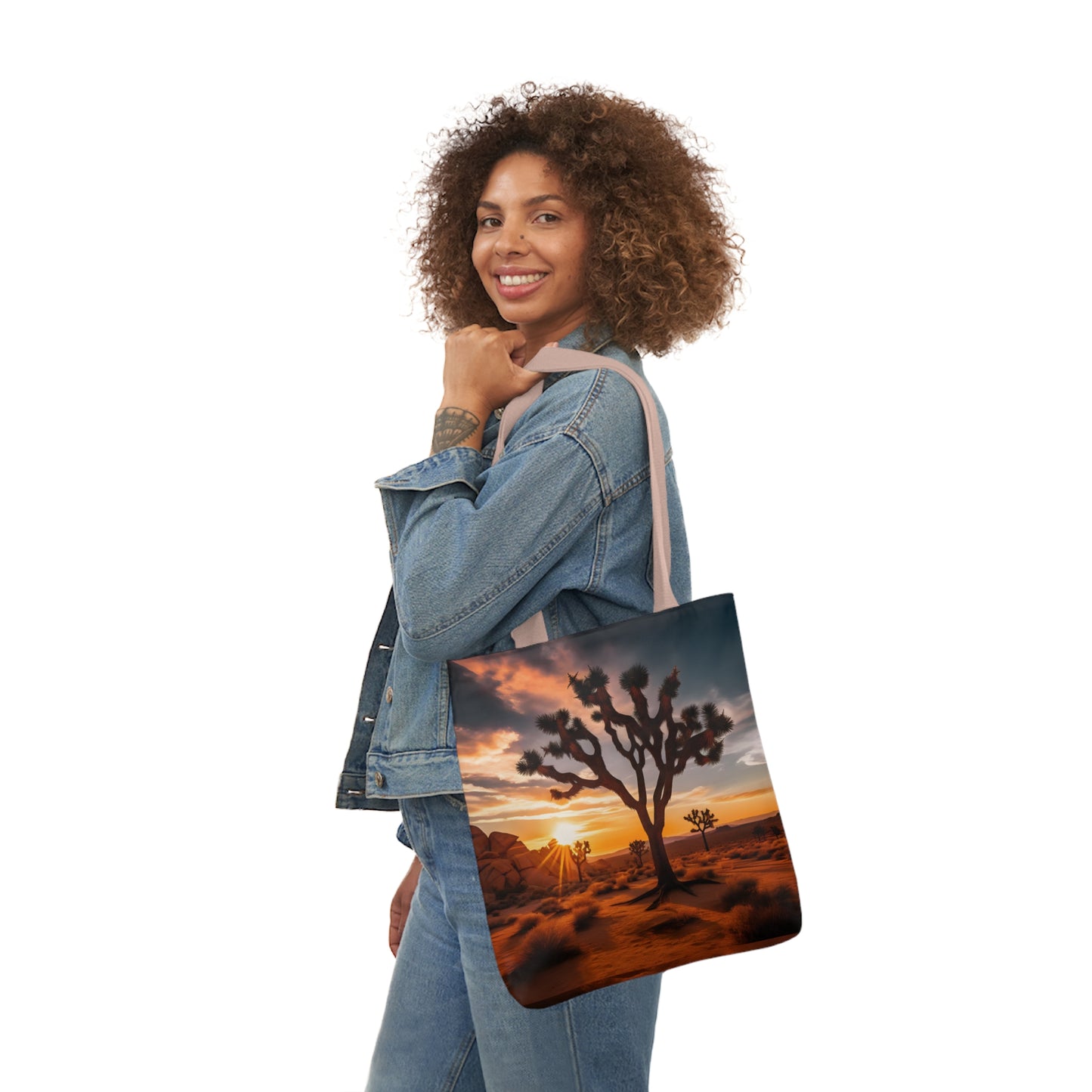 Joshua Tree Polyester Canvas Tote Bag (AOP)