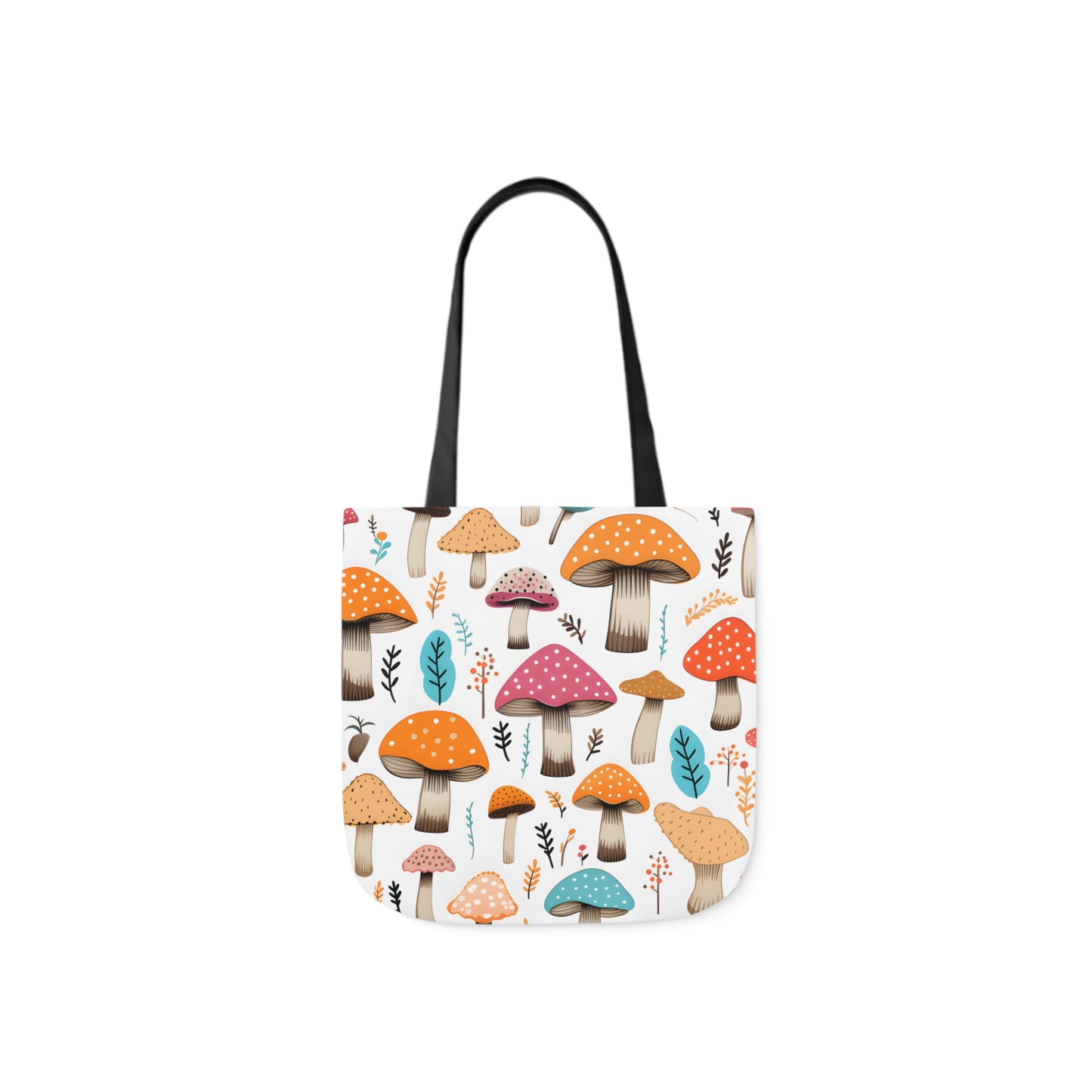 Colorful Mushroom Polyester Canvas Tote Bag (AOP)