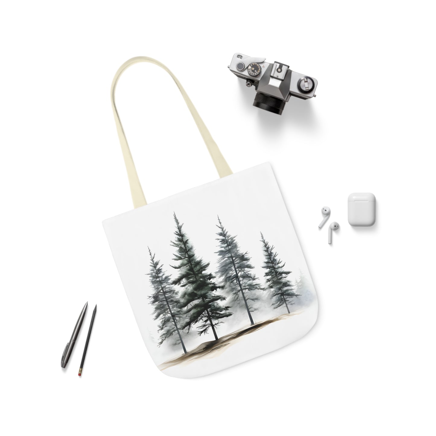 Pine Tree Polyester Canvas Tote Bag (AOP)