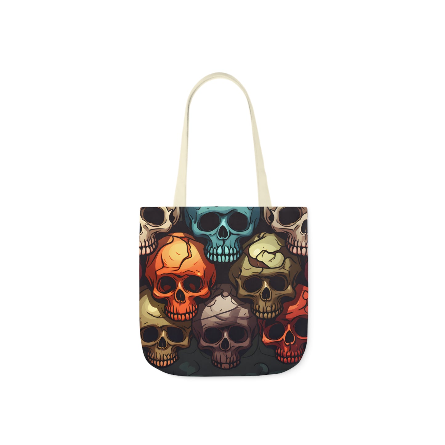 Colorful Skull Polyester Canvas Tote Bag (AOP)