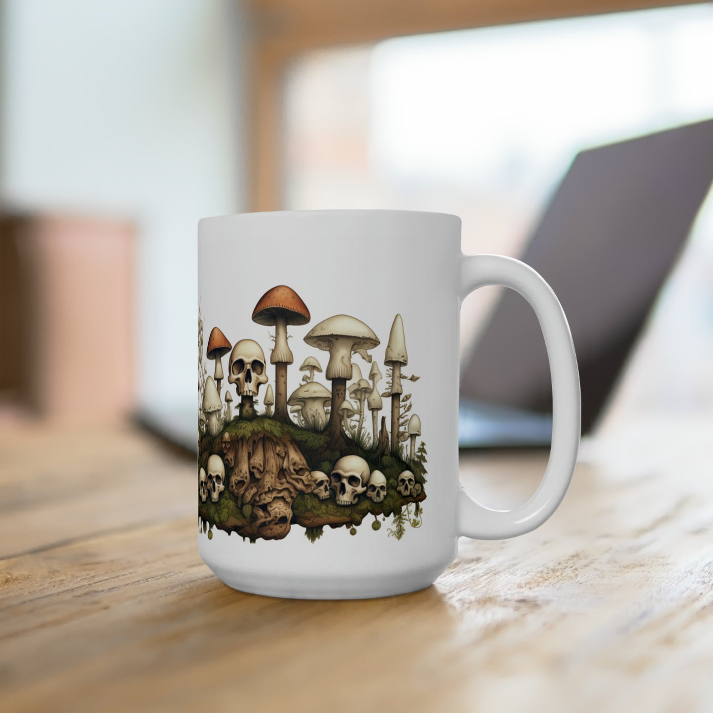 Skulls and Mushrooms Ceramic Mug 15oz