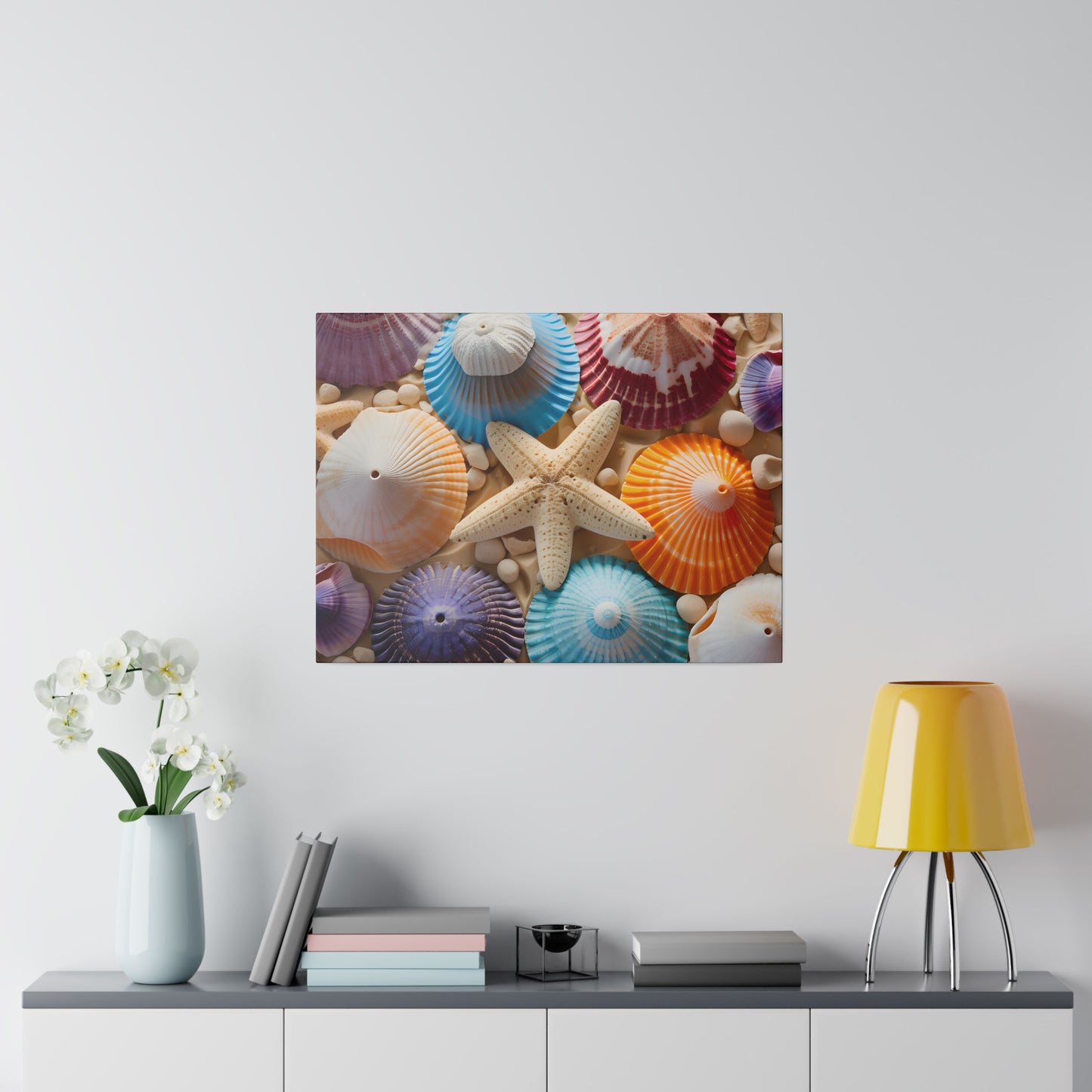 Starfish And Seashells Matte Canvas, Stretched, 0.75" pn004