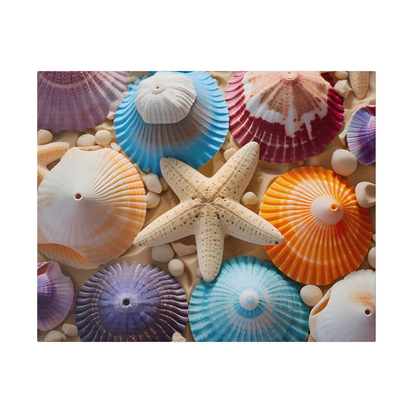 Starfish And Seashells Matte Canvas, Stretched, 0.75" pn004