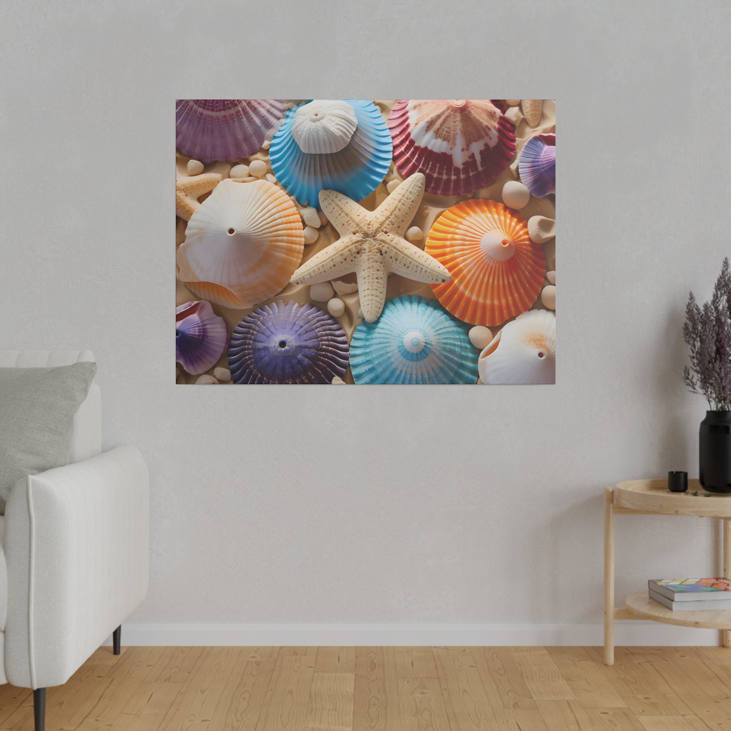 Starfish And Seashells Matte Canvas, Stretched, 0.75" pn004