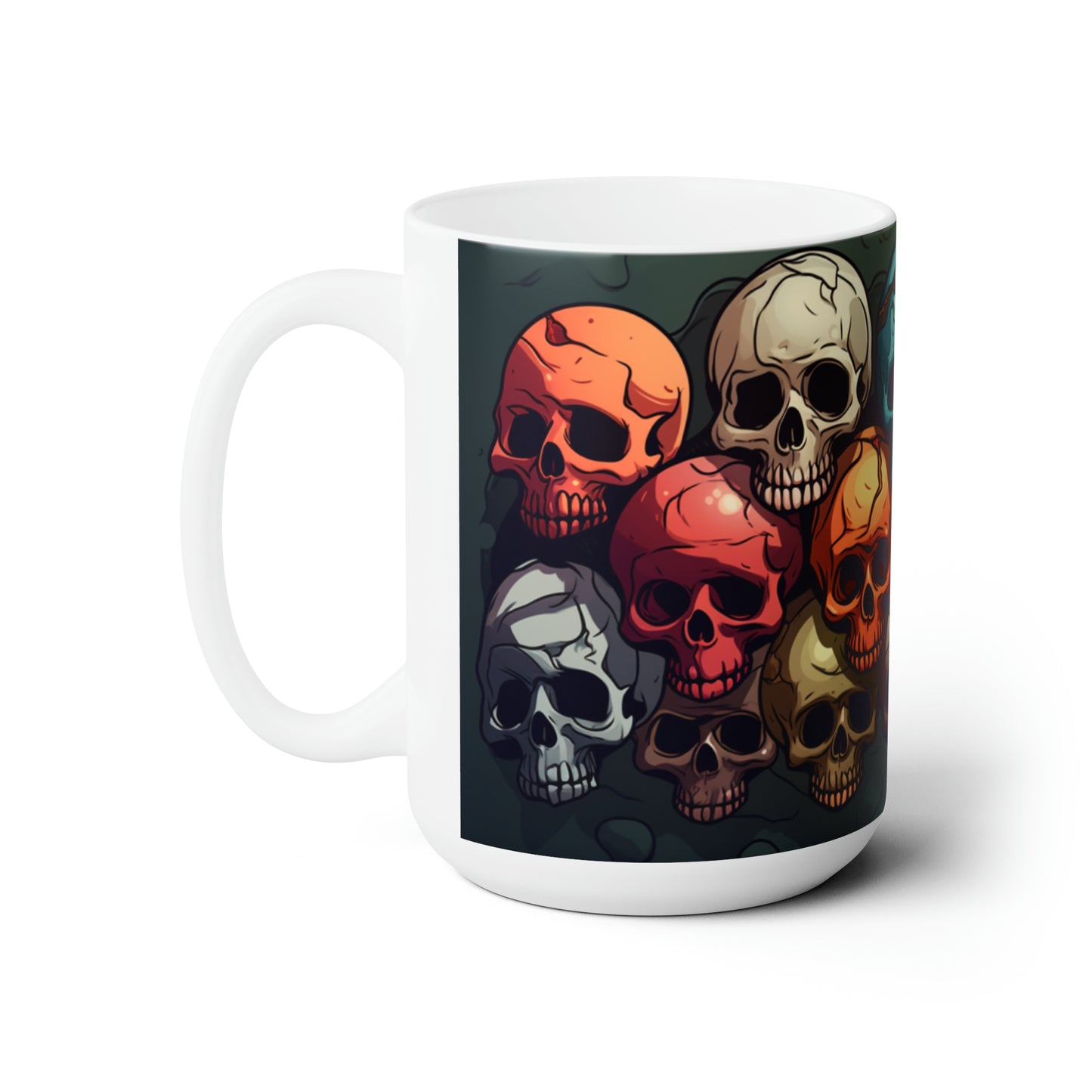 Colorful Skull Ceramic Mug 15oz