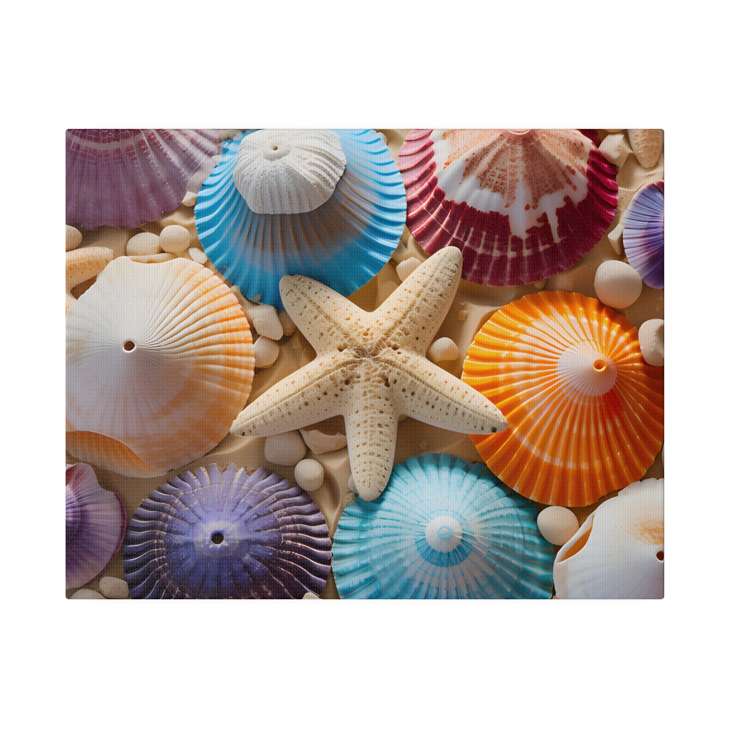 Starfish And Seashells Matte Canvas, Stretched, 0.75" pn004