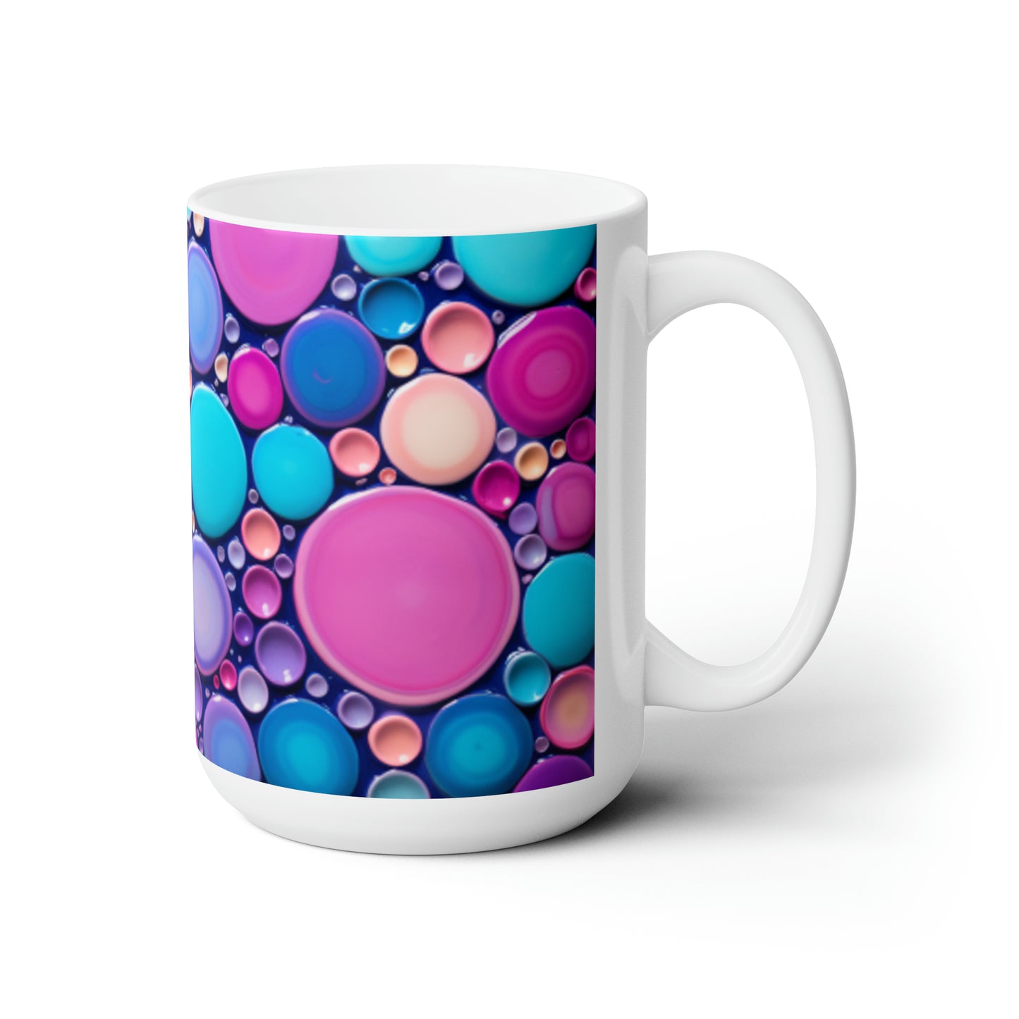 Colorful Polka Dot Ceramic Mug 15oz