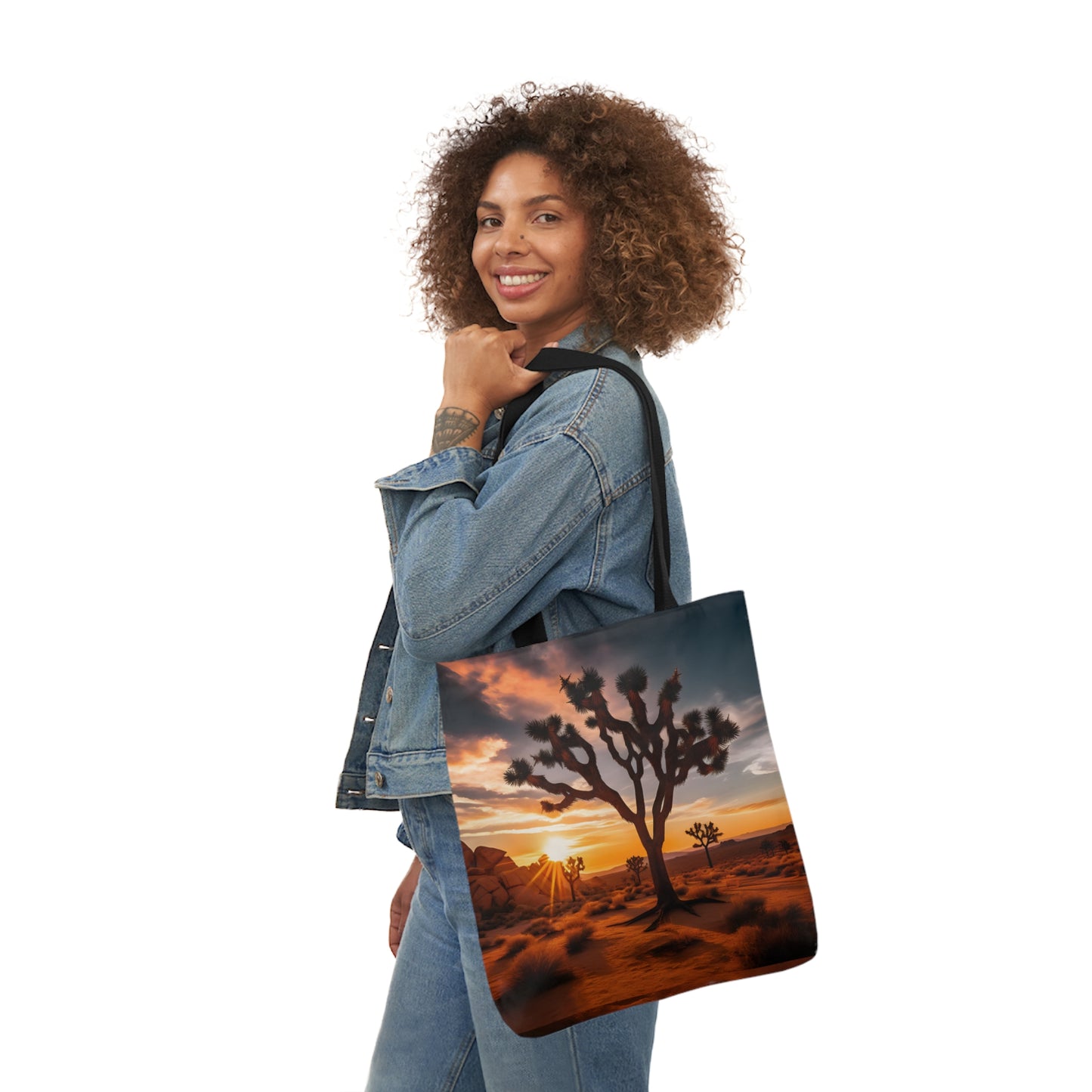 Joshua Tree Polyester Canvas Tote Bag (AOP)