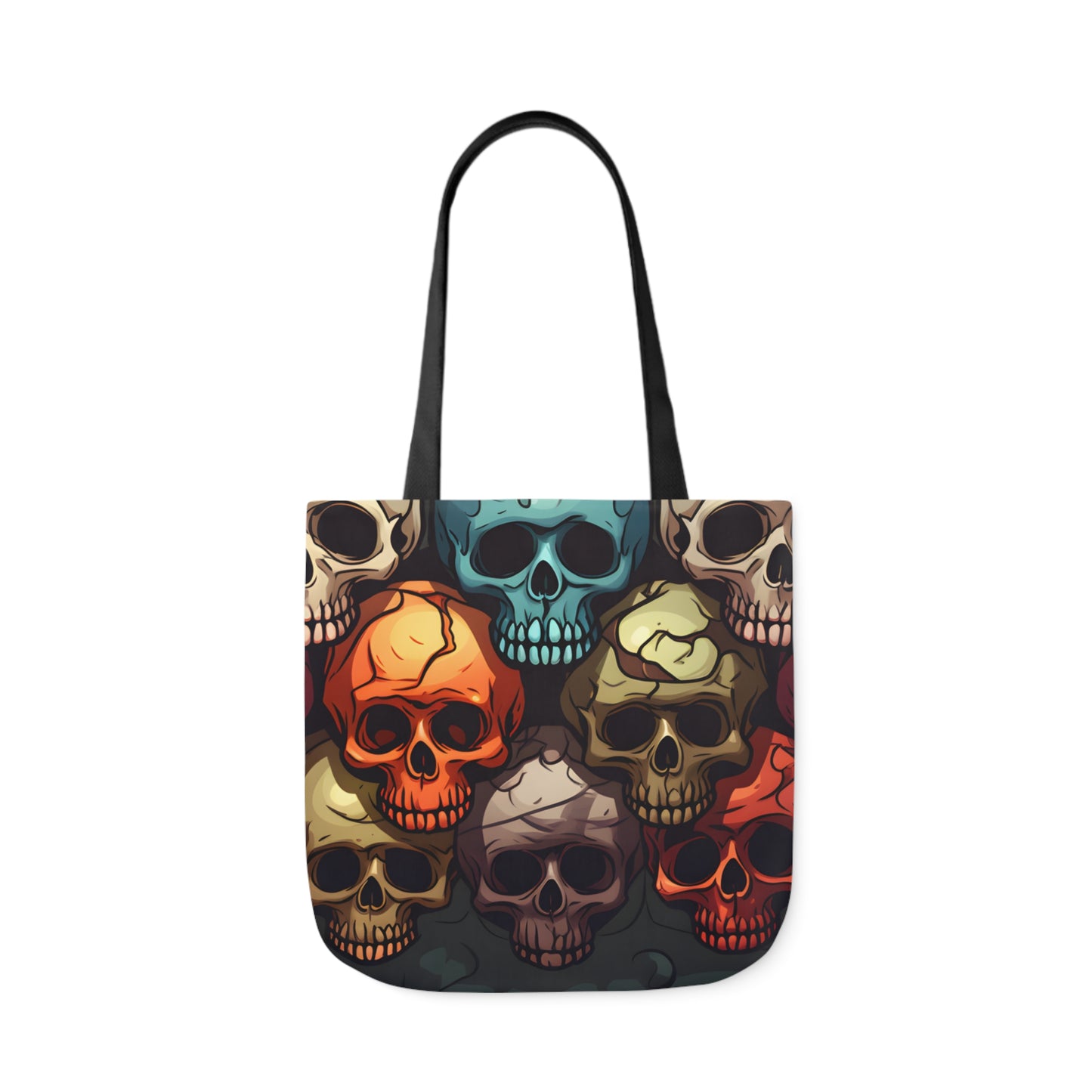Colorful Skull Polyester Canvas Tote Bag (AOP)