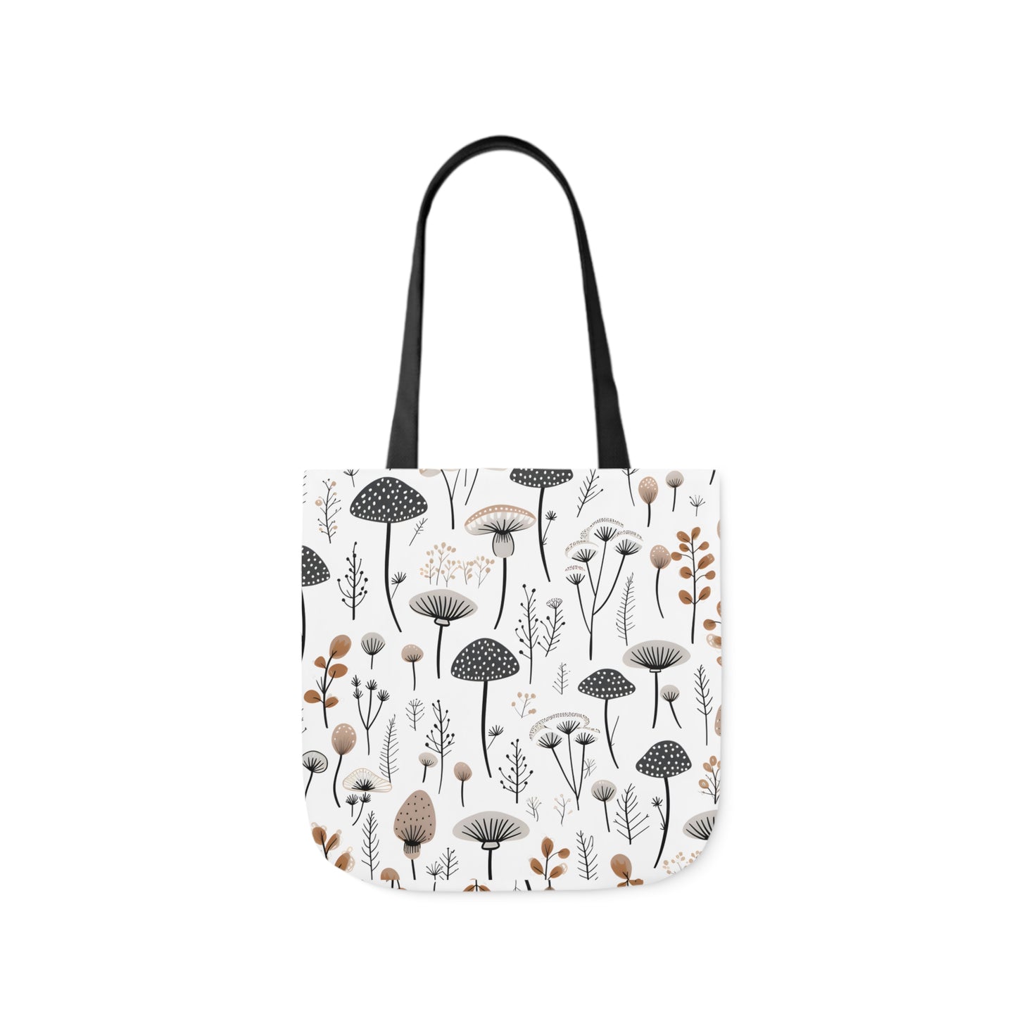 Plants and Mushrooms Polyester Canvas Tote Bag (AOP)