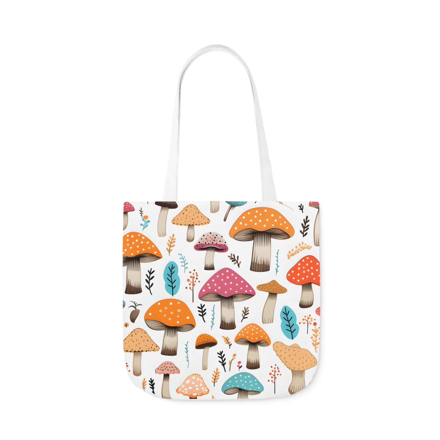 Colorful Mushroom Polyester Canvas Tote Bag (AOP)