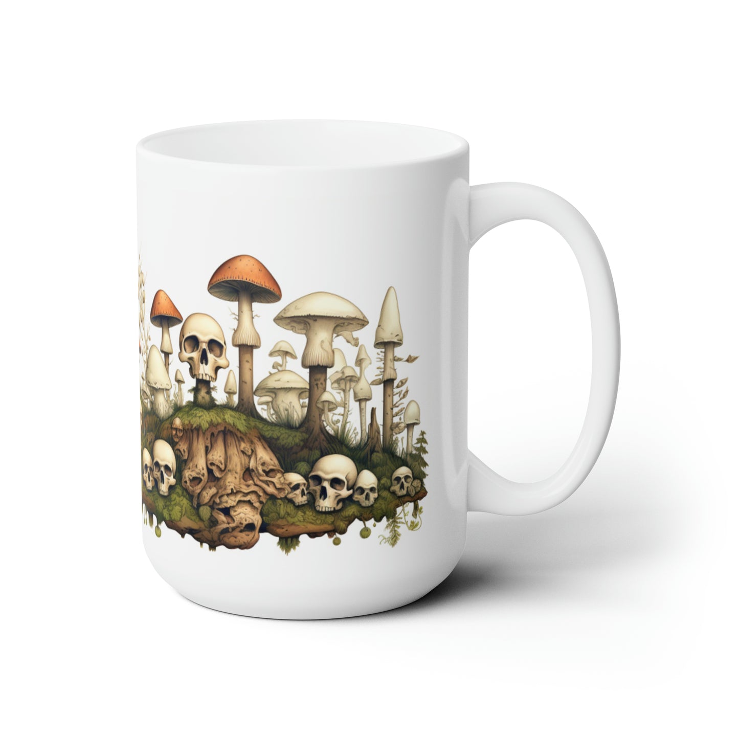 Skulls and Mushrooms Ceramic Mug 15oz