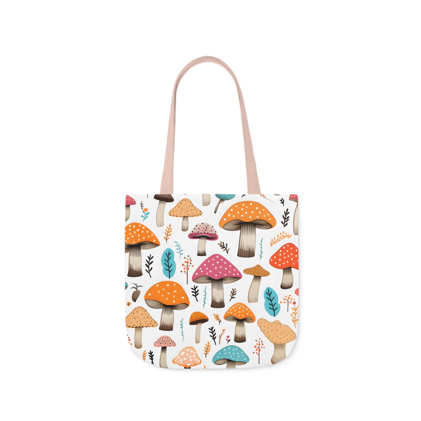 Colorful Mushroom Polyester Canvas Tote Bag (AOP)