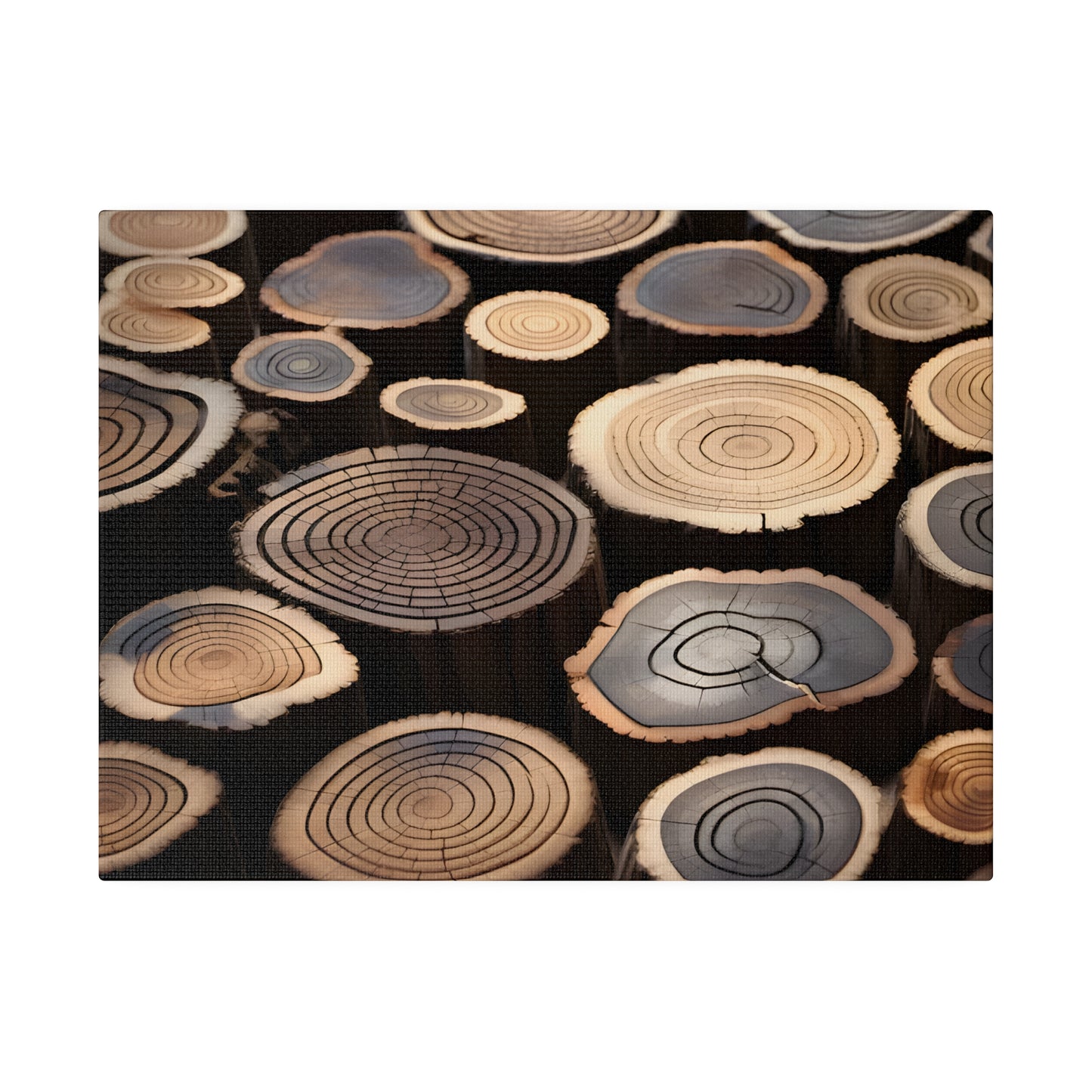 Wood Round Matte Canvas, Stretched, 0.75" pn015