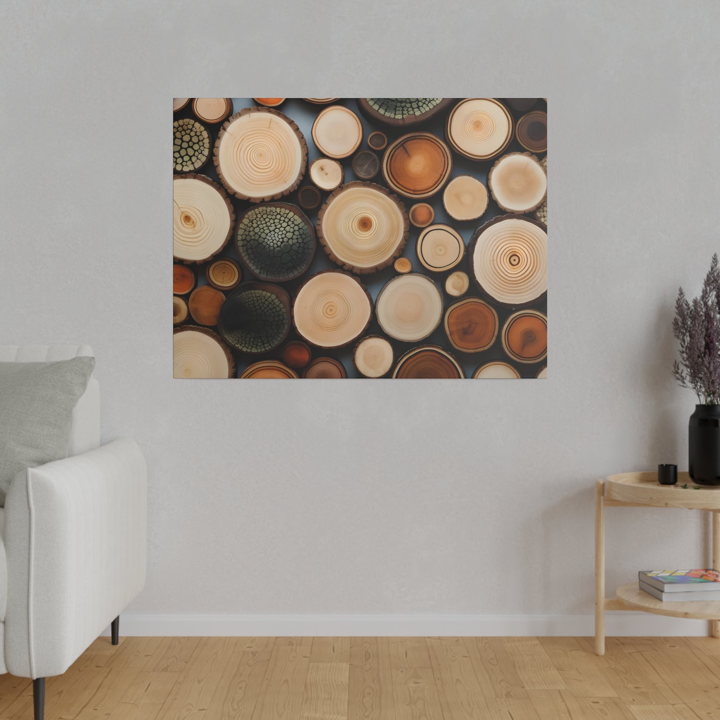 Wood Rounds Matte Canvas, Stretched, 0.75" pn014