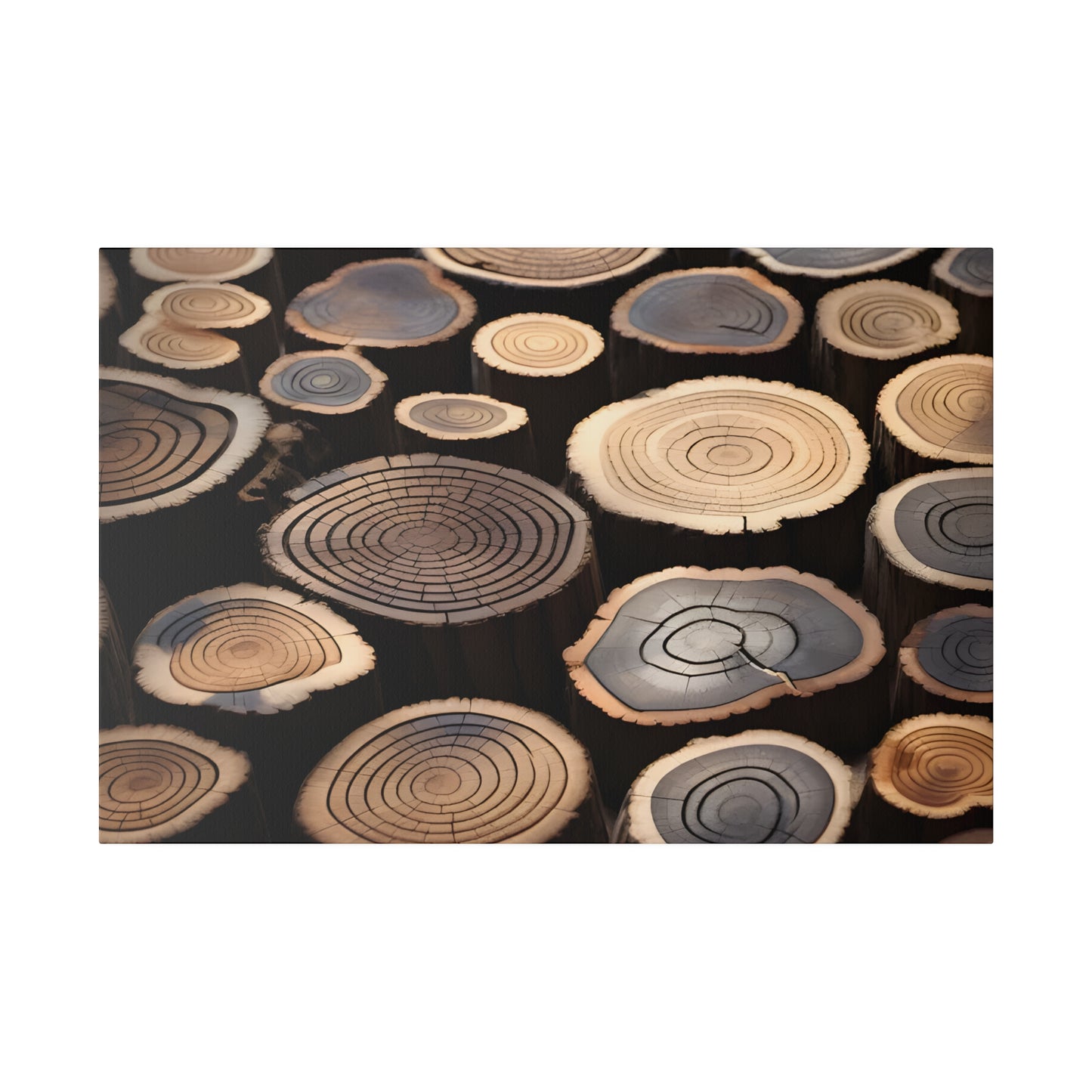 Wood Round Matte Canvas, Stretched, 0.75" pn015