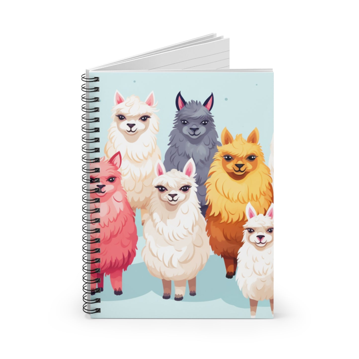 Colorful Llama Spiral Notebook - Ruled Line