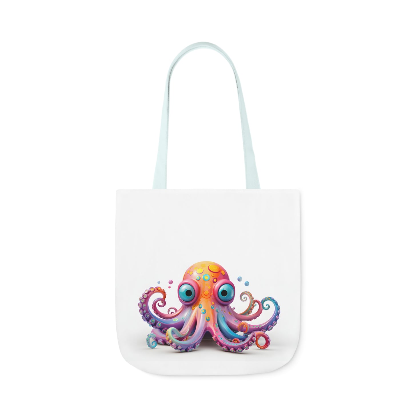Colorful Octopus Polyester Canvas Tote Bag (AOP)