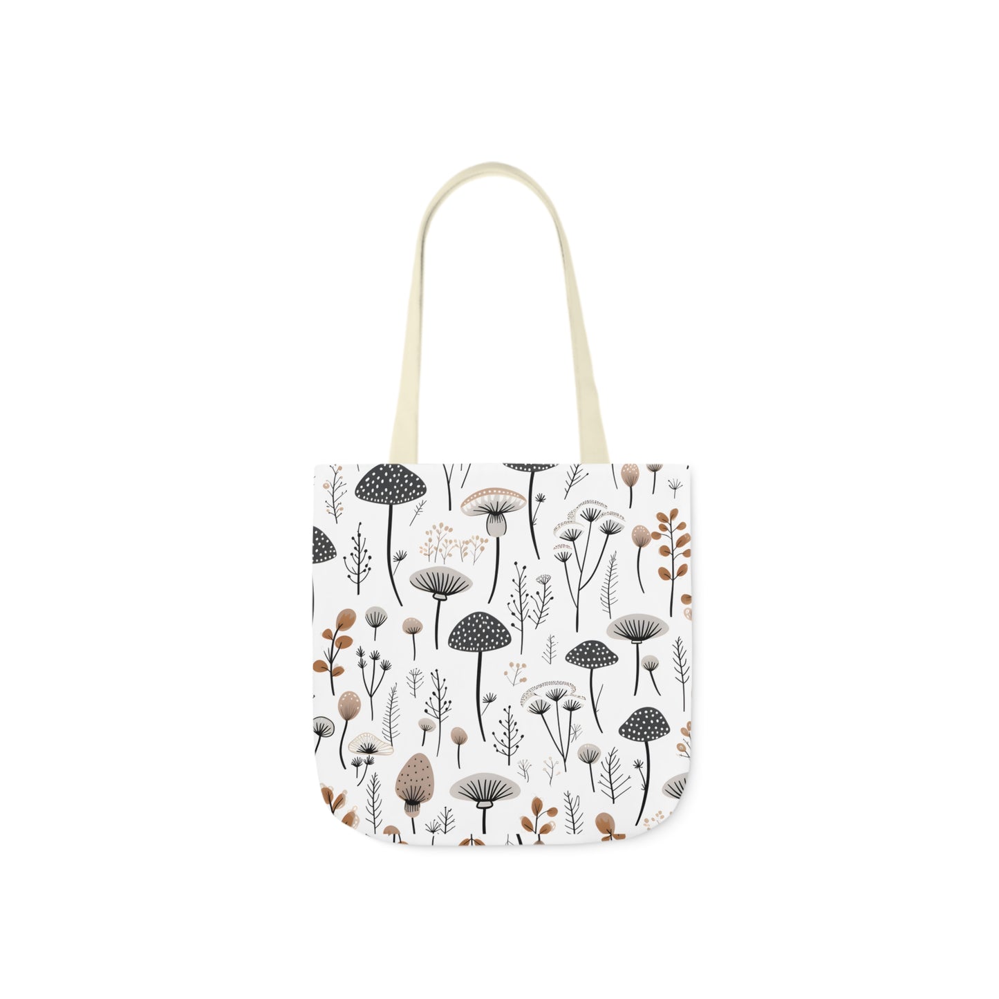 Plants and Mushrooms Polyester Canvas Tote Bag (AOP)