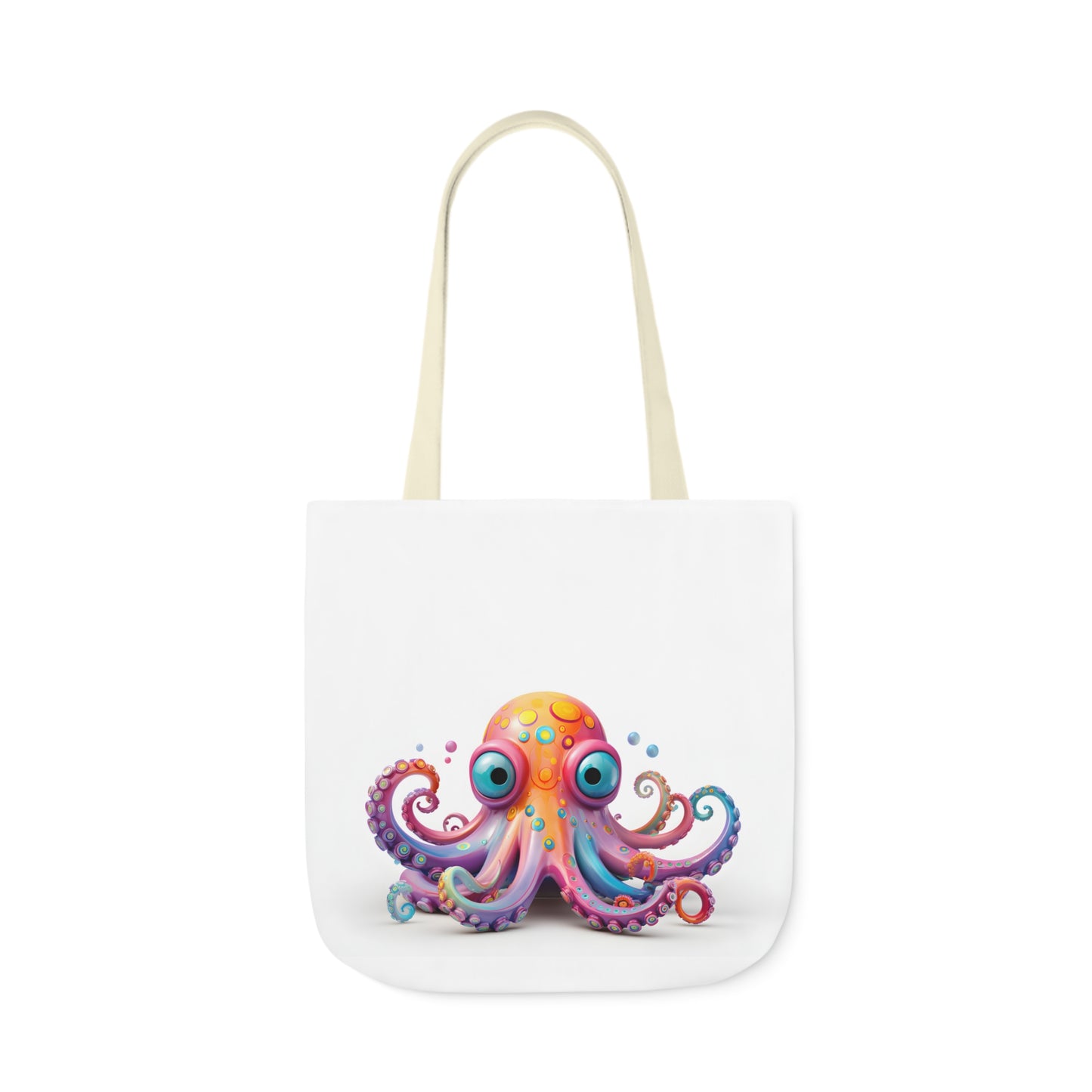 Colorful Octopus Polyester Canvas Tote Bag (AOP)