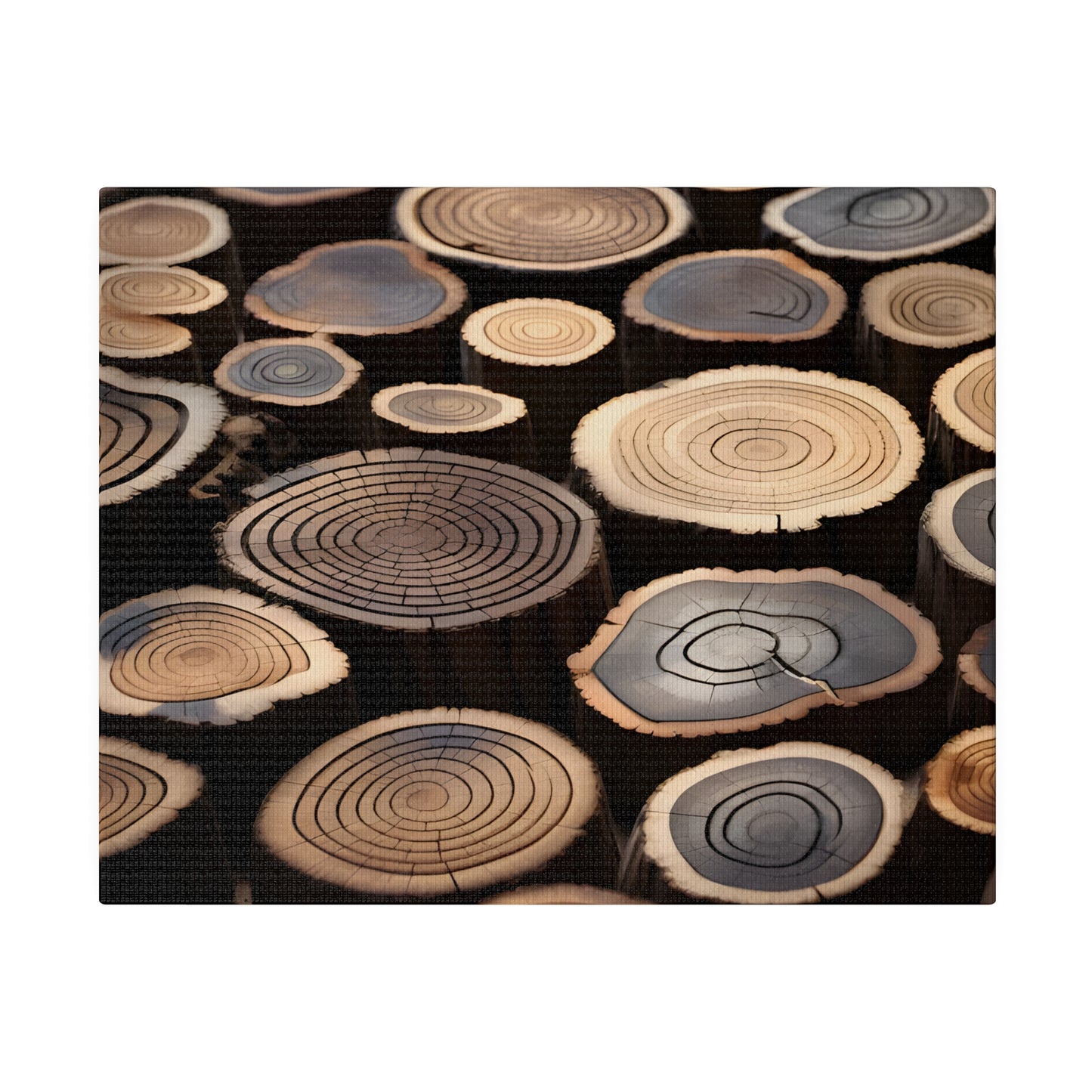 Wood Round Matte Canvas, Stretched, 0.75" pn015