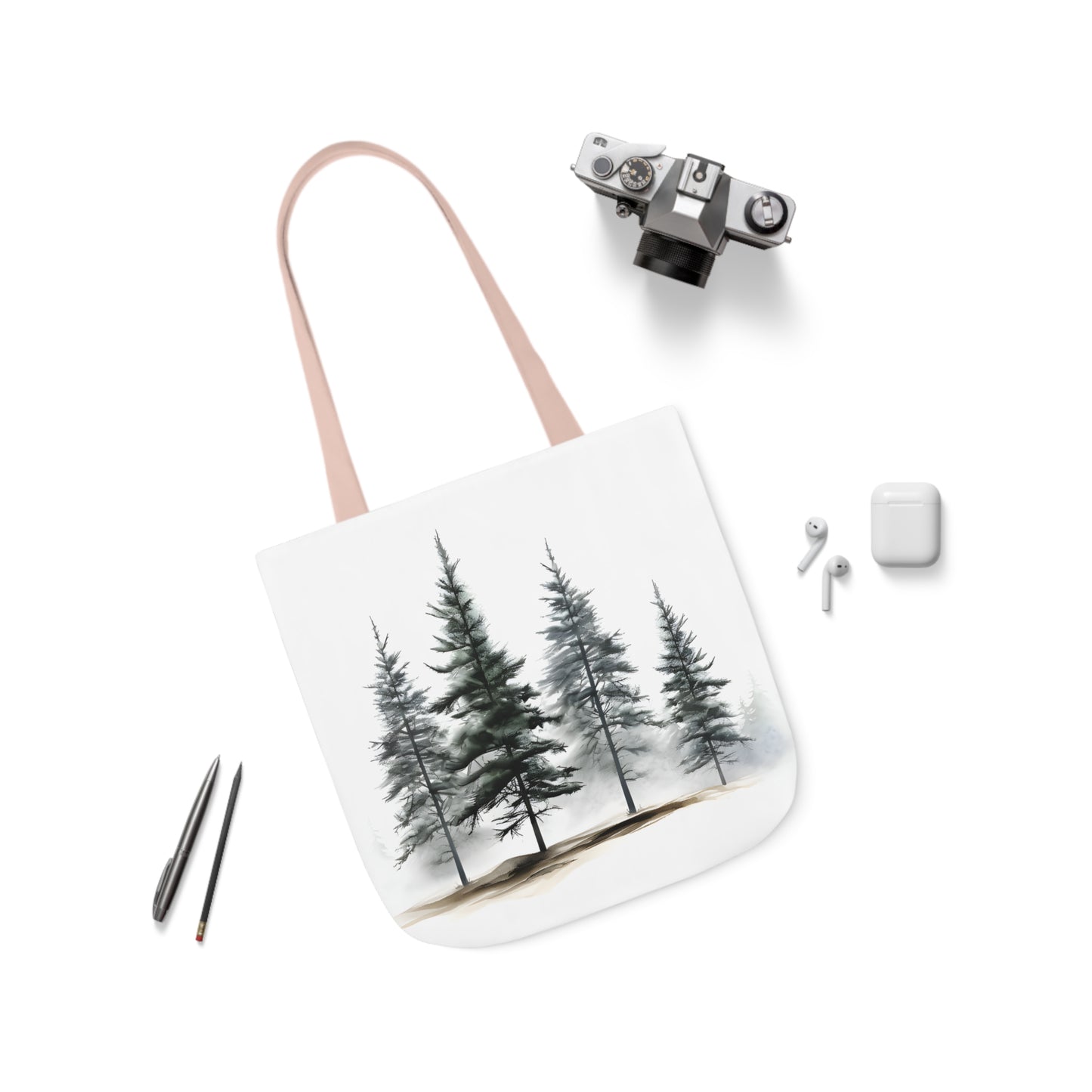 Pine Tree Polyester Canvas Tote Bag (AOP)