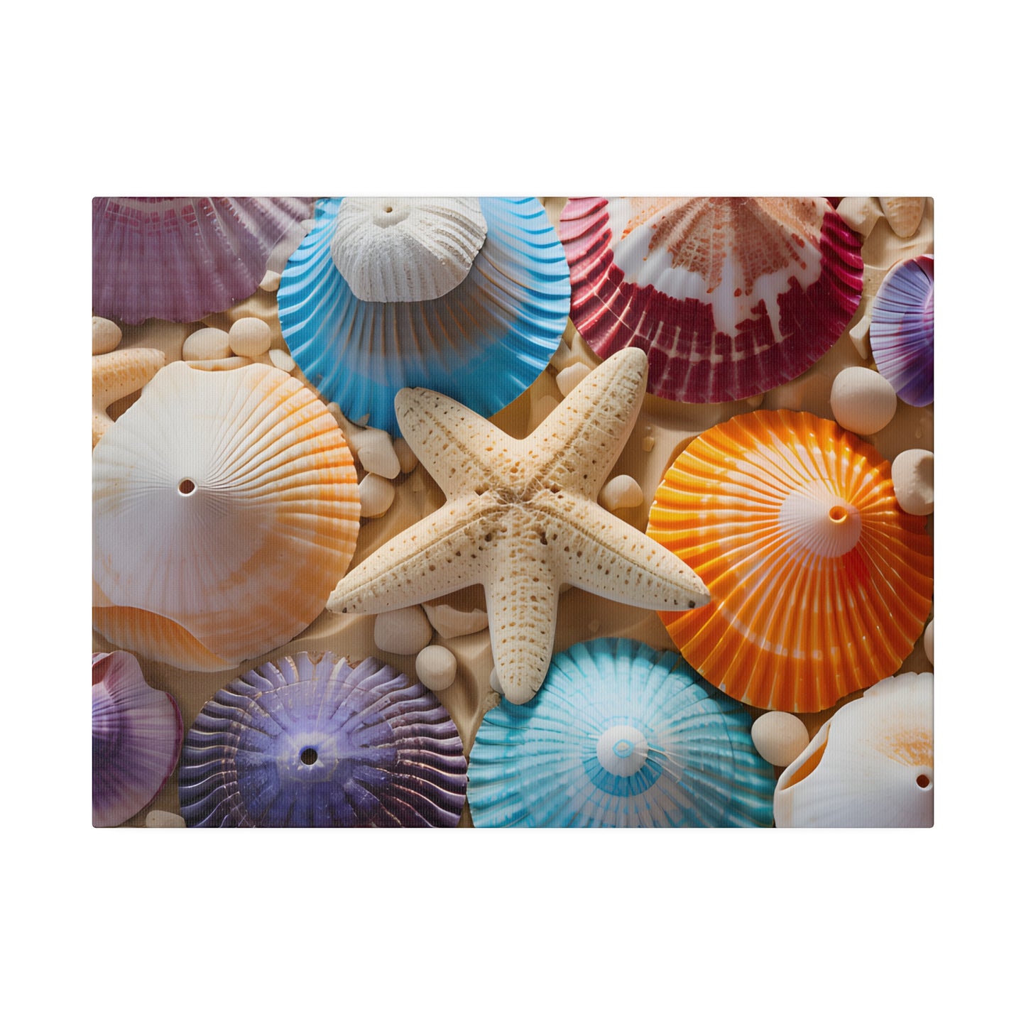 Starfish And Seashells Matte Canvas, Stretched, 0.75" pn004