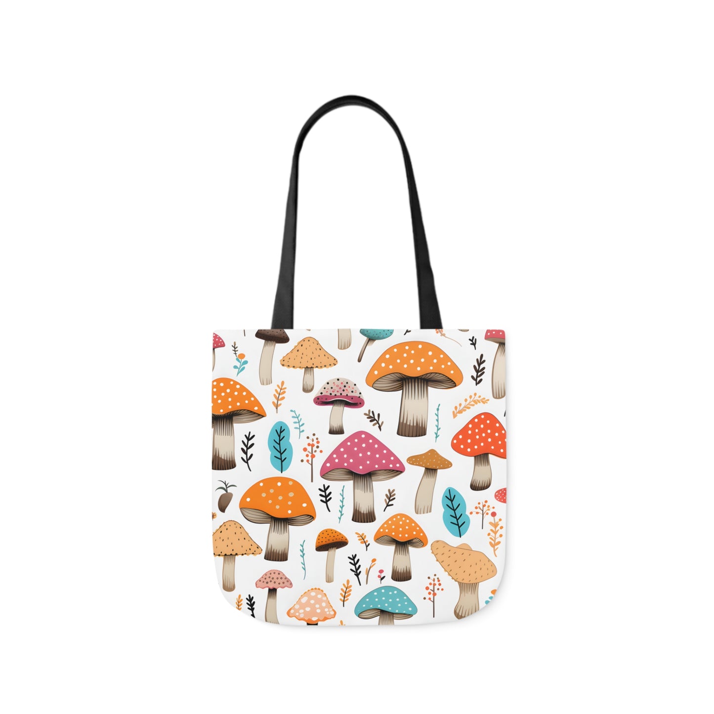Colorful Mushroom Polyester Canvas Tote Bag (AOP)