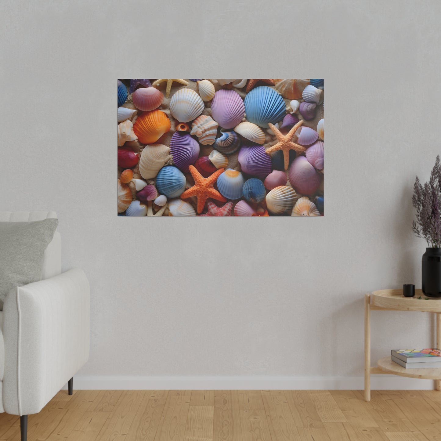 Starfish and Seashells Matte Canvas, Stretched, 0.75" pn003