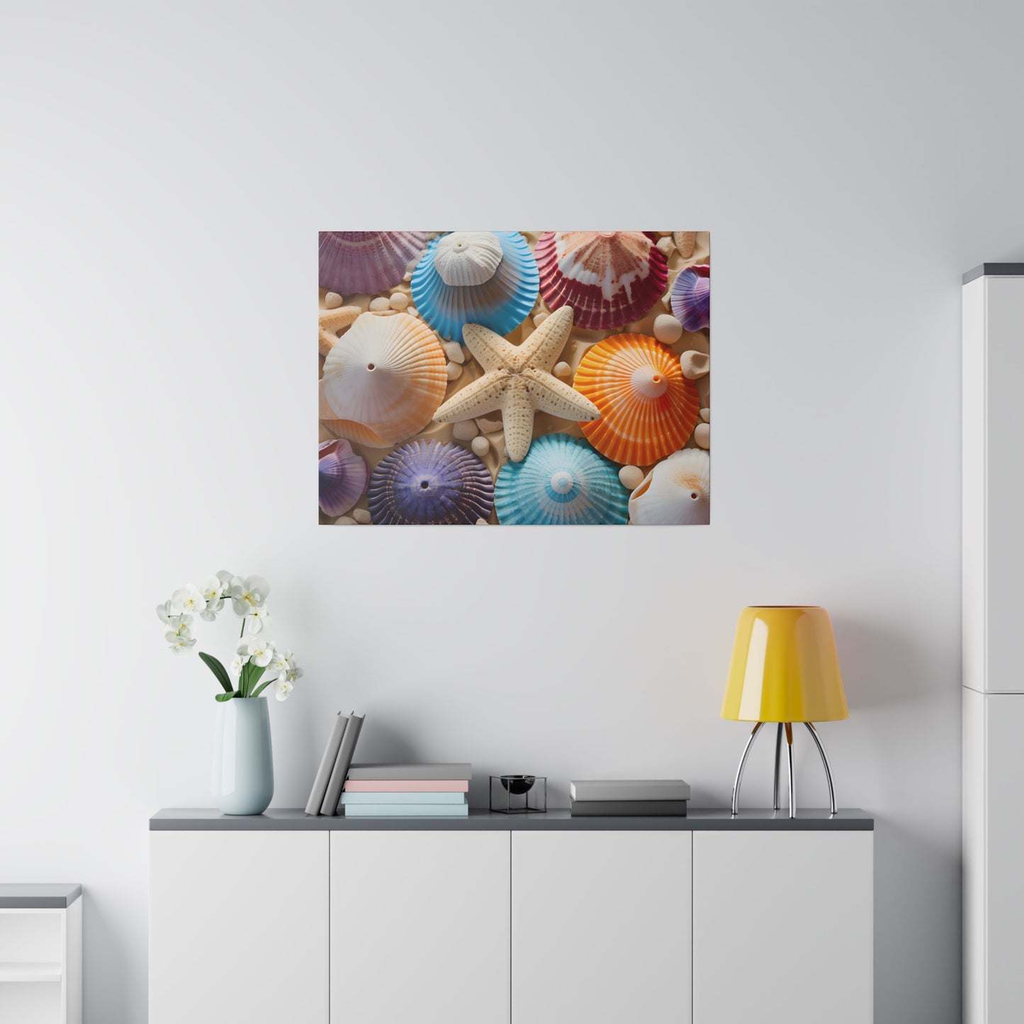 Starfish And Seashells Matte Canvas, Stretched, 0.75" pn004