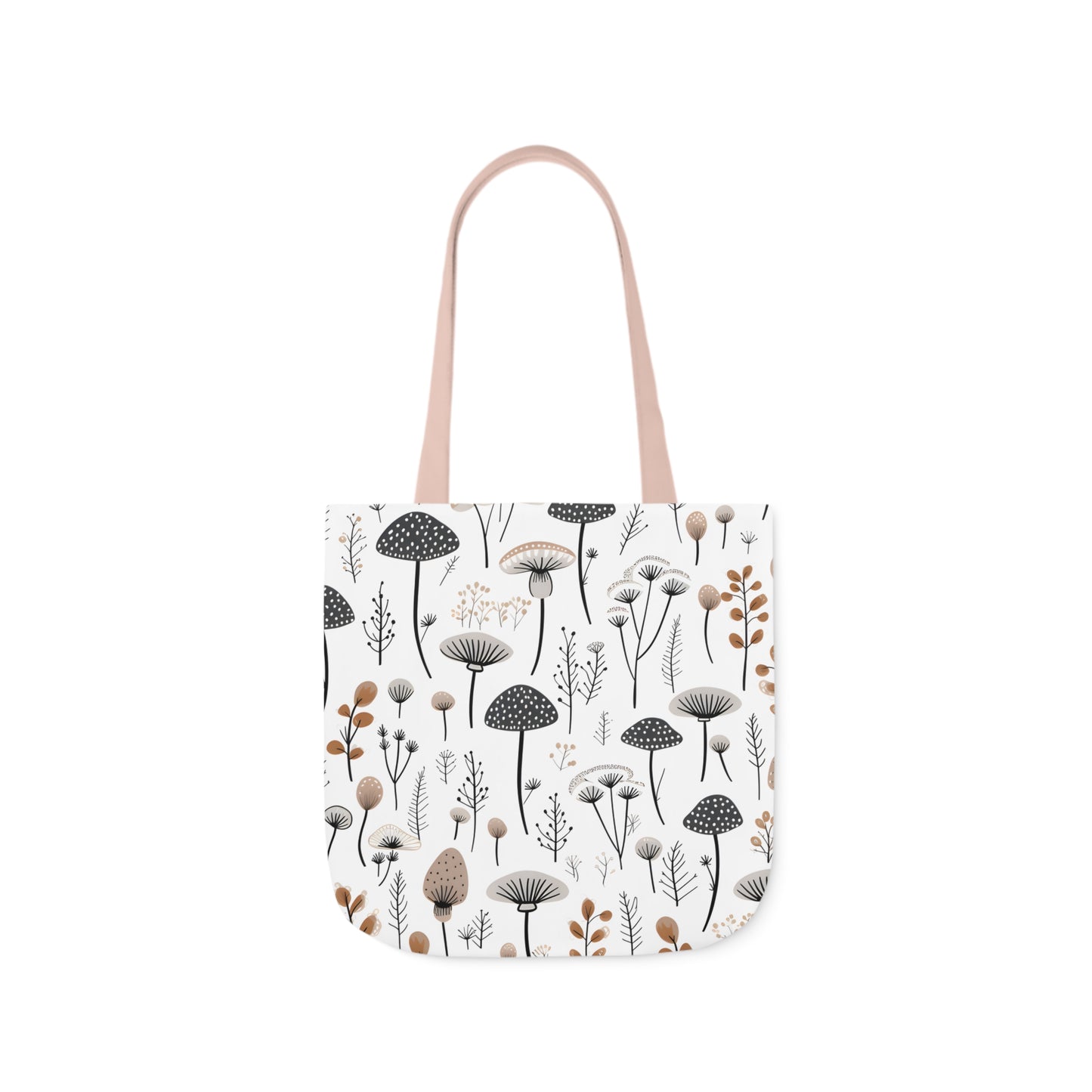 Plants and Mushrooms Polyester Canvas Tote Bag (AOP)