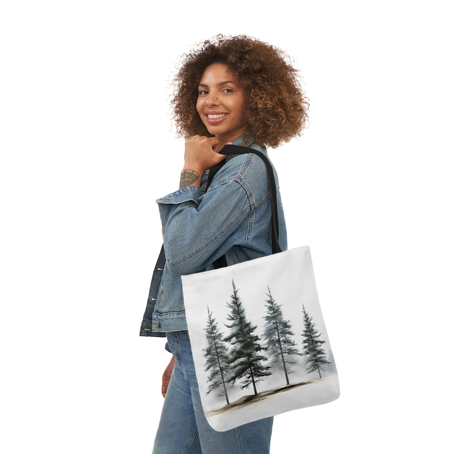 Pine Tree Polyester Canvas Tote Bag (AOP)