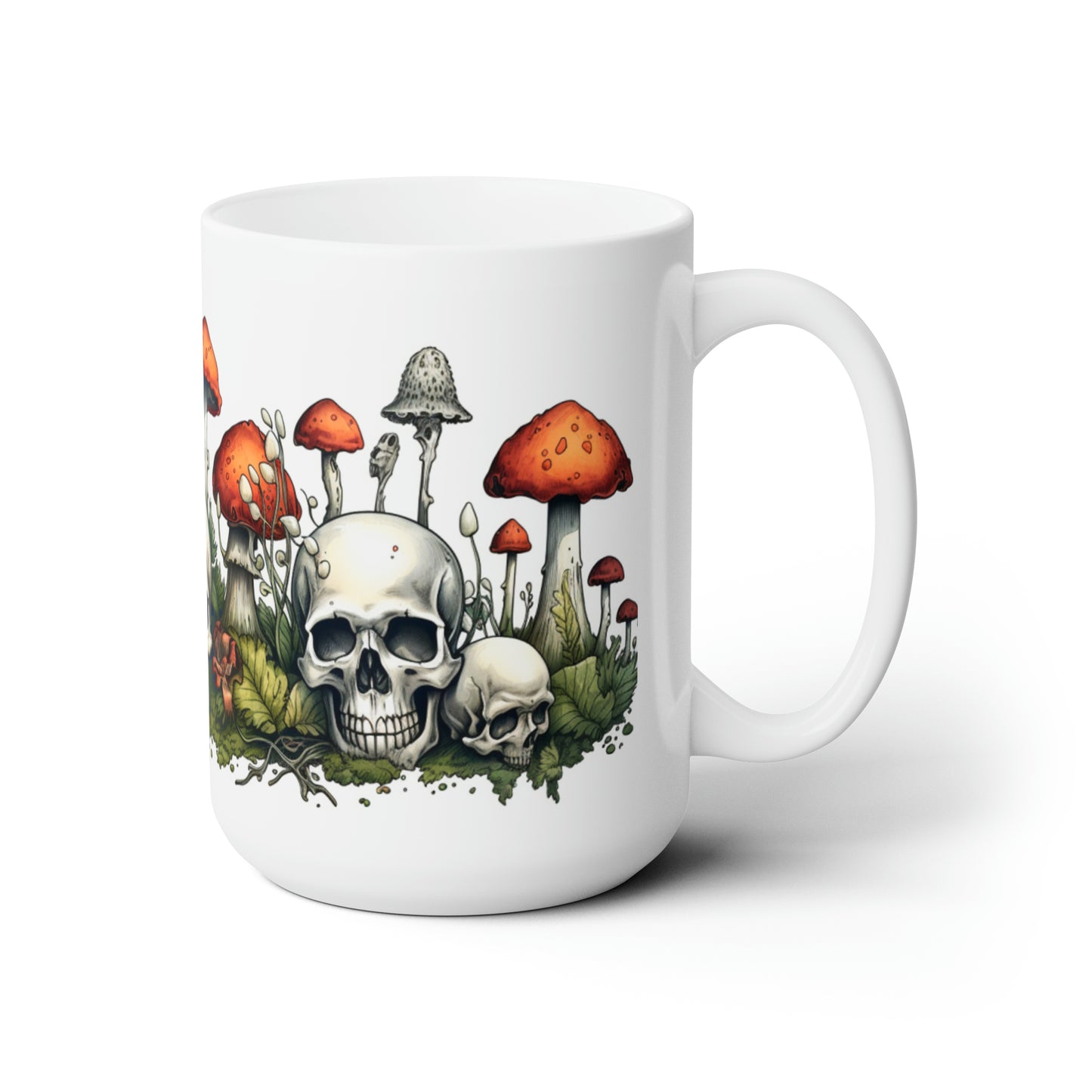 Skulls and Mushrooms Ceramic Mug 15oz