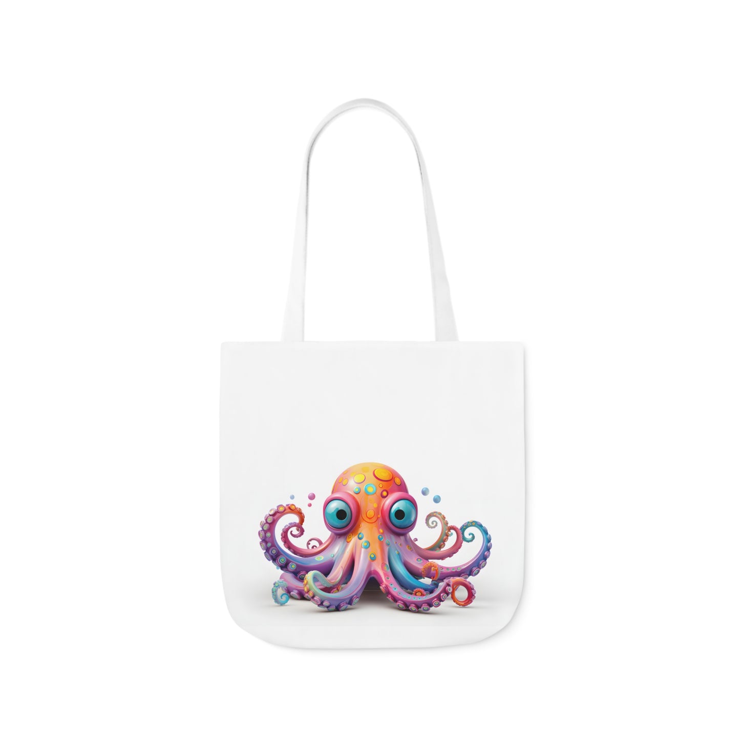 Colorful Octopus Polyester Canvas Tote Bag (AOP)
