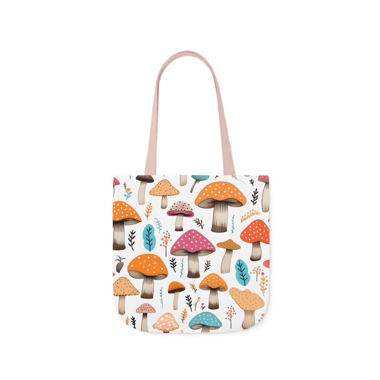 Colorful Mushroom Polyester Canvas Tote Bag (AOP)