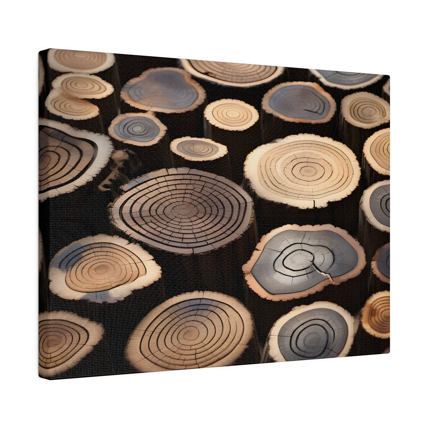 Wood Round Matte Canvas, Stretched, 0.75" pn015