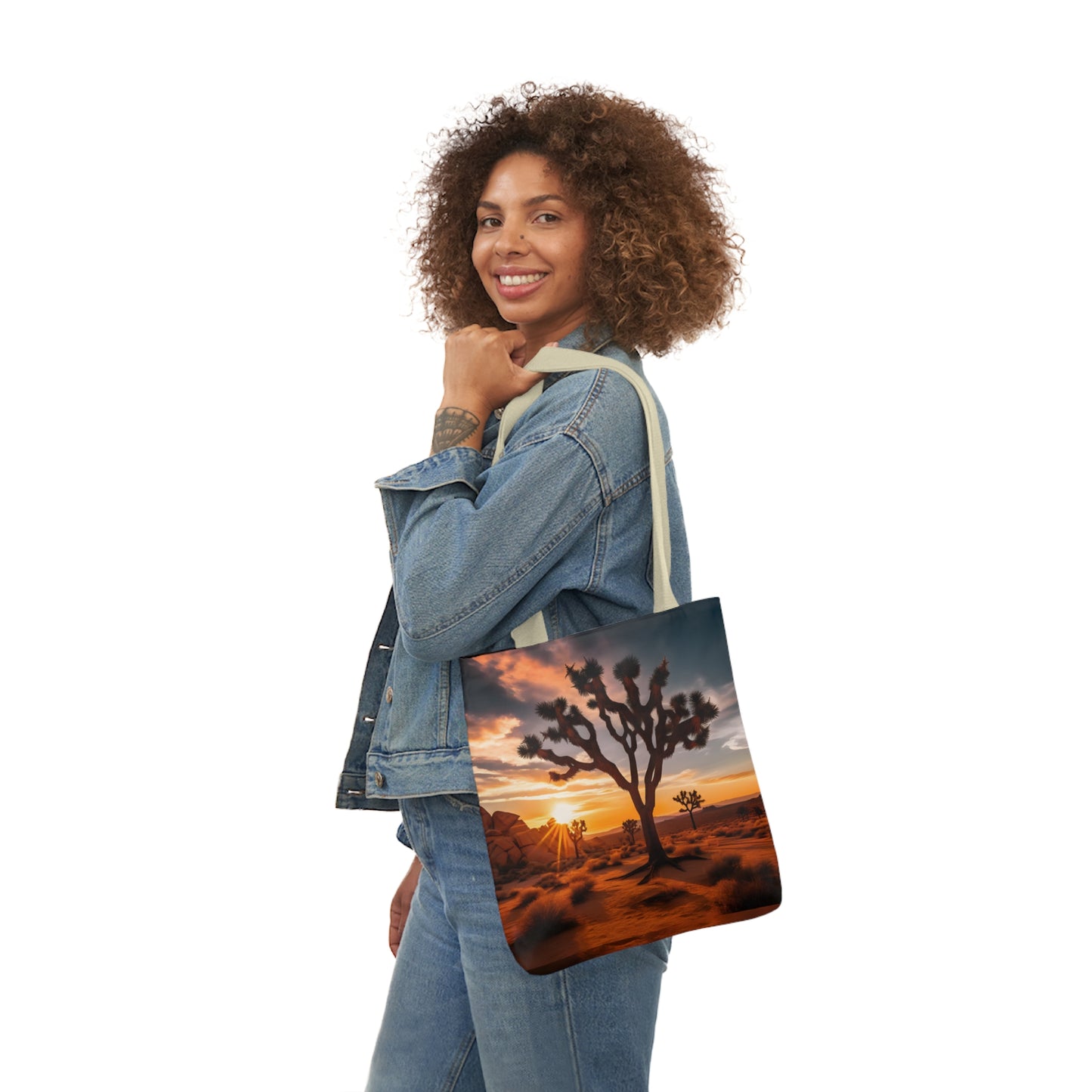 Joshua Tree Polyester Canvas Tote Bag (AOP)