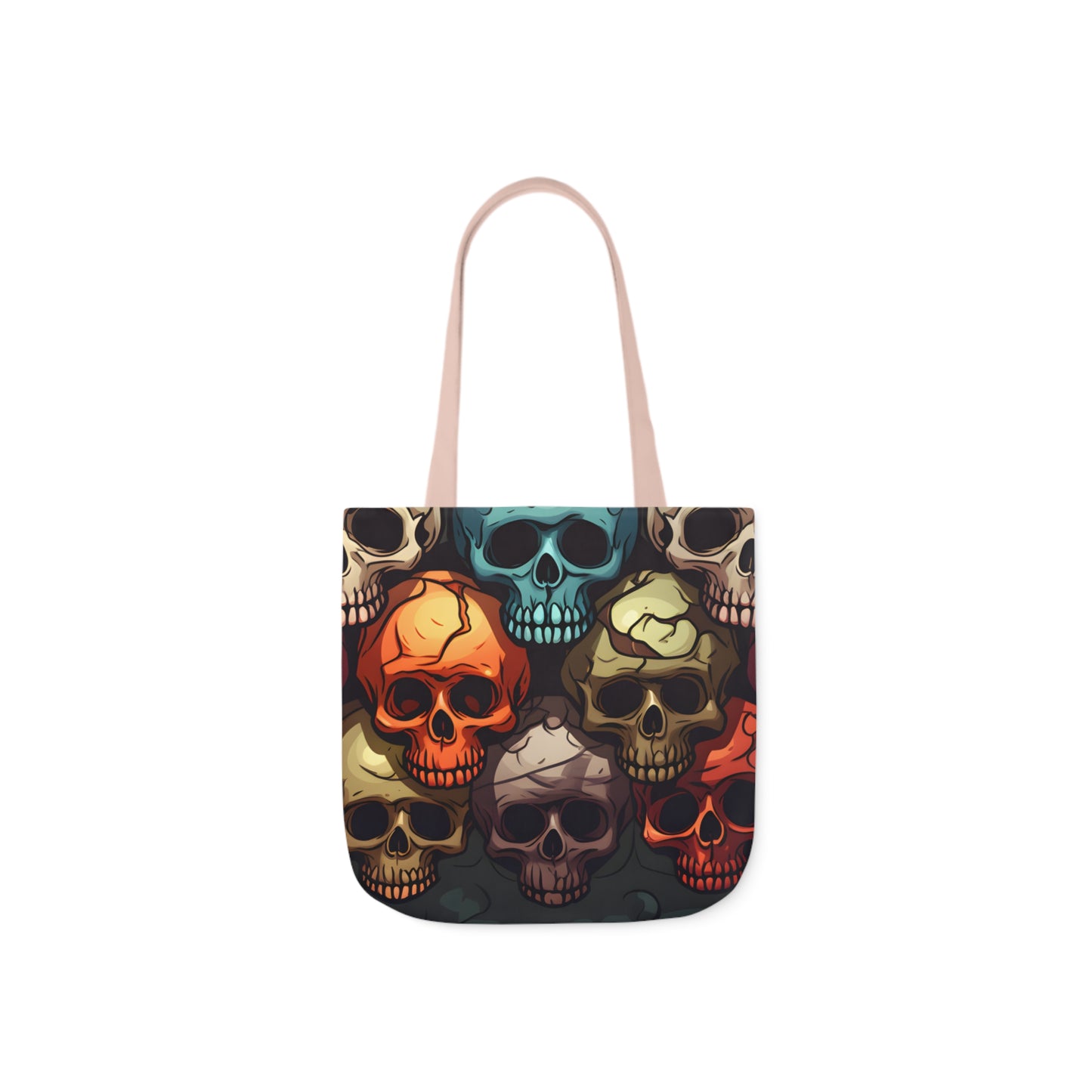 Colorful Skull Polyester Canvas Tote Bag (AOP)