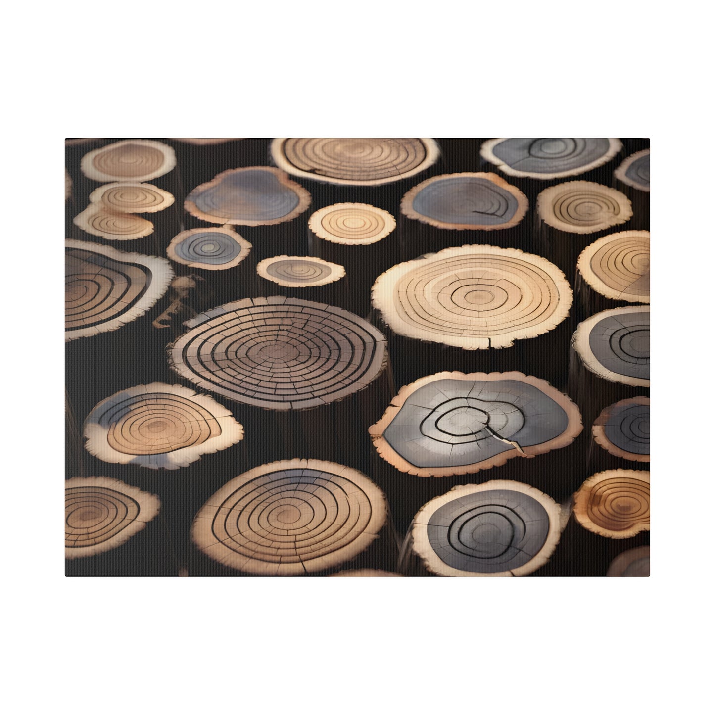 Wood Round Matte Canvas, Stretched, 0.75" pn015