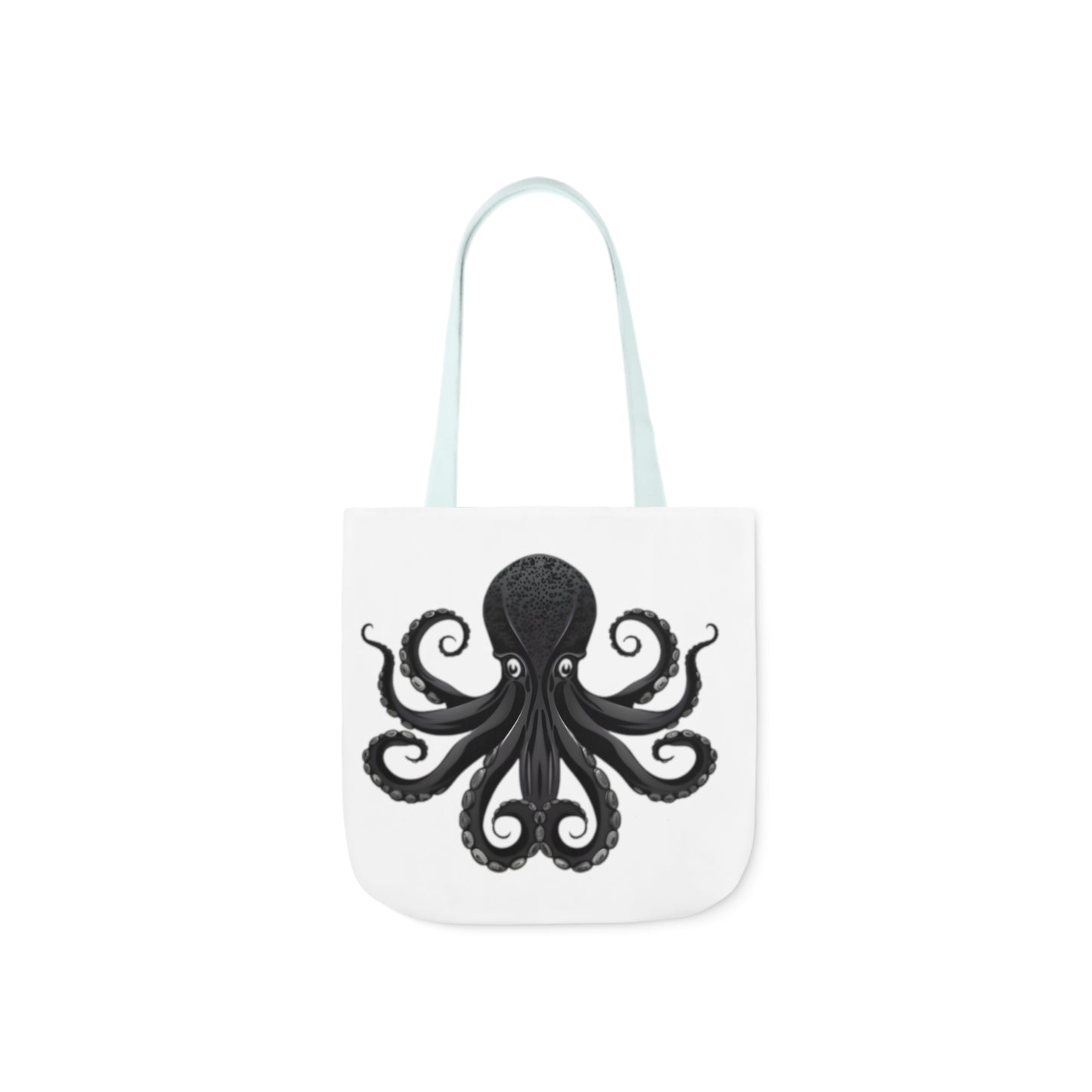 Black Octopus Polyester Canvas Tote Bag (AOP)